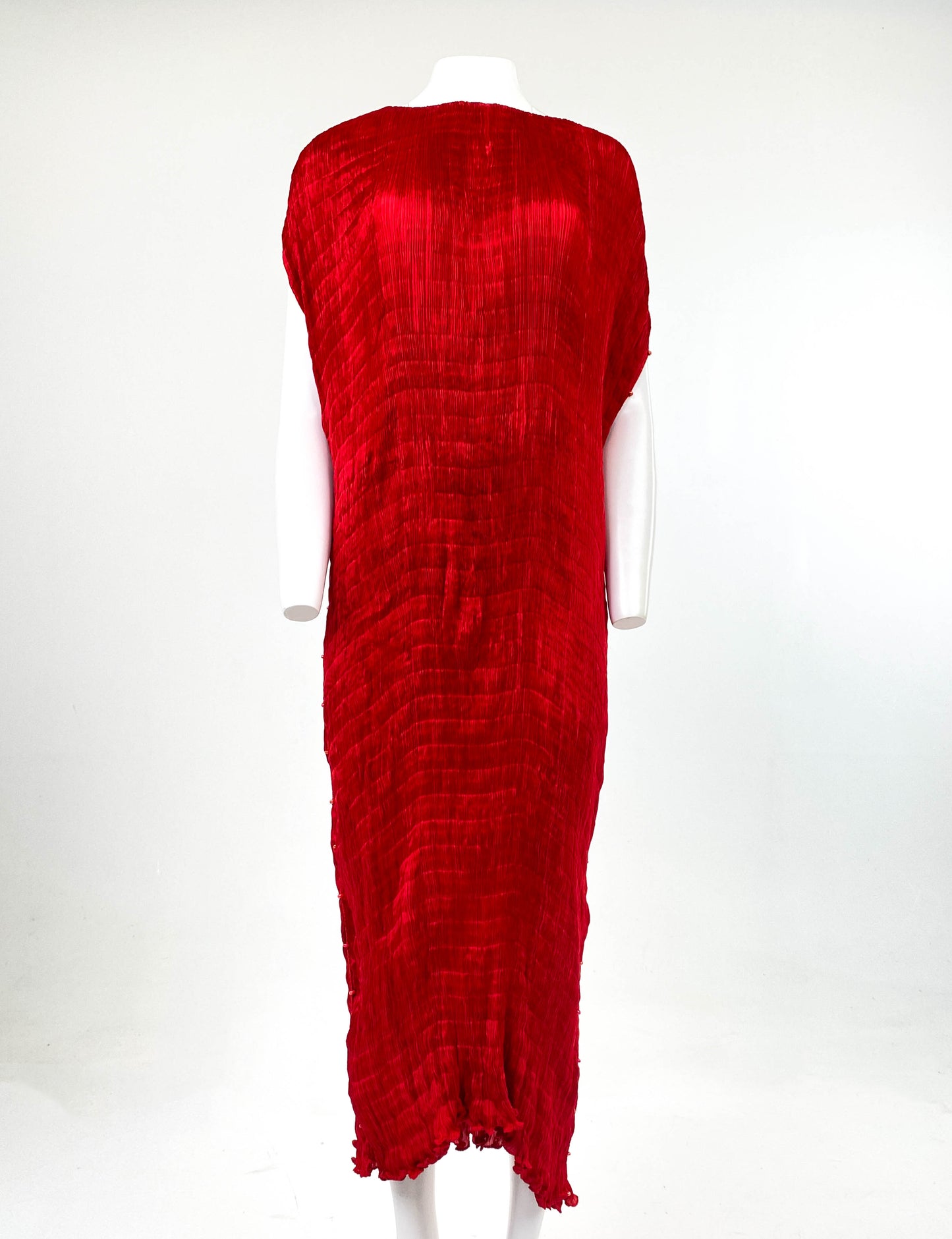 Fortuny Venetia Studium Deep Red Silk Pleated 'Delphos' Gown