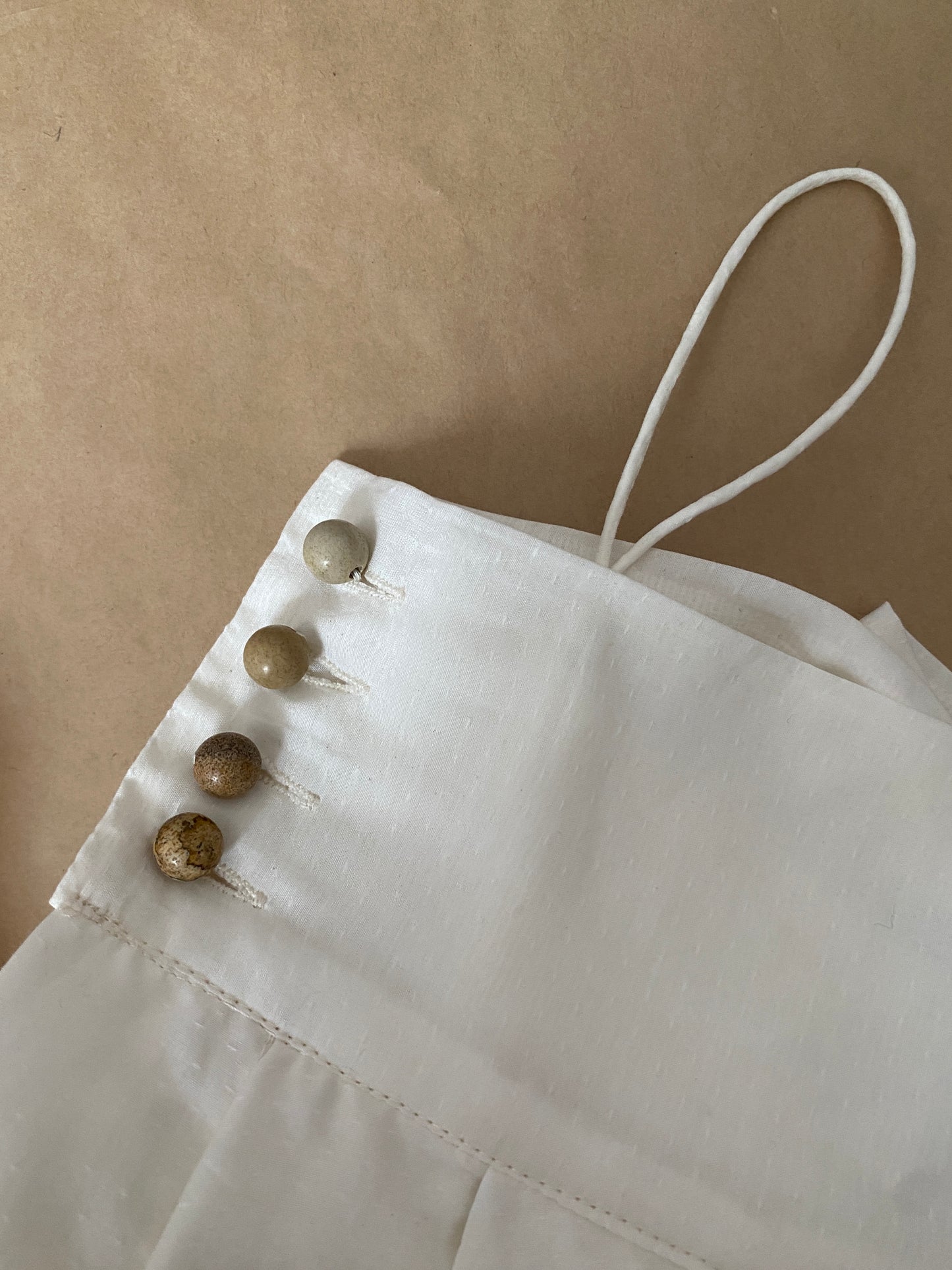 Celia Phillips White Silk Cotton Oyster Skirt