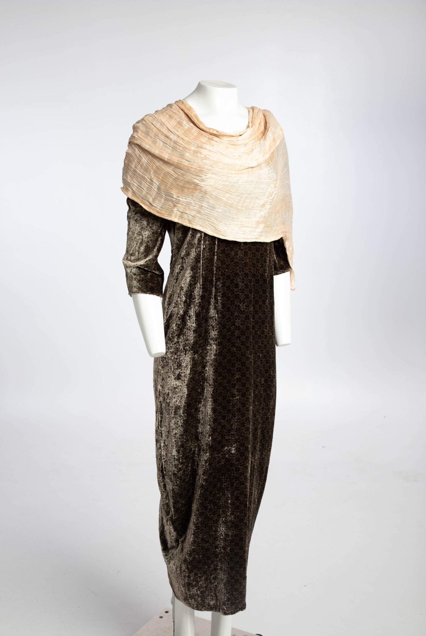 Krizia Long Velvet Cocoon Dress