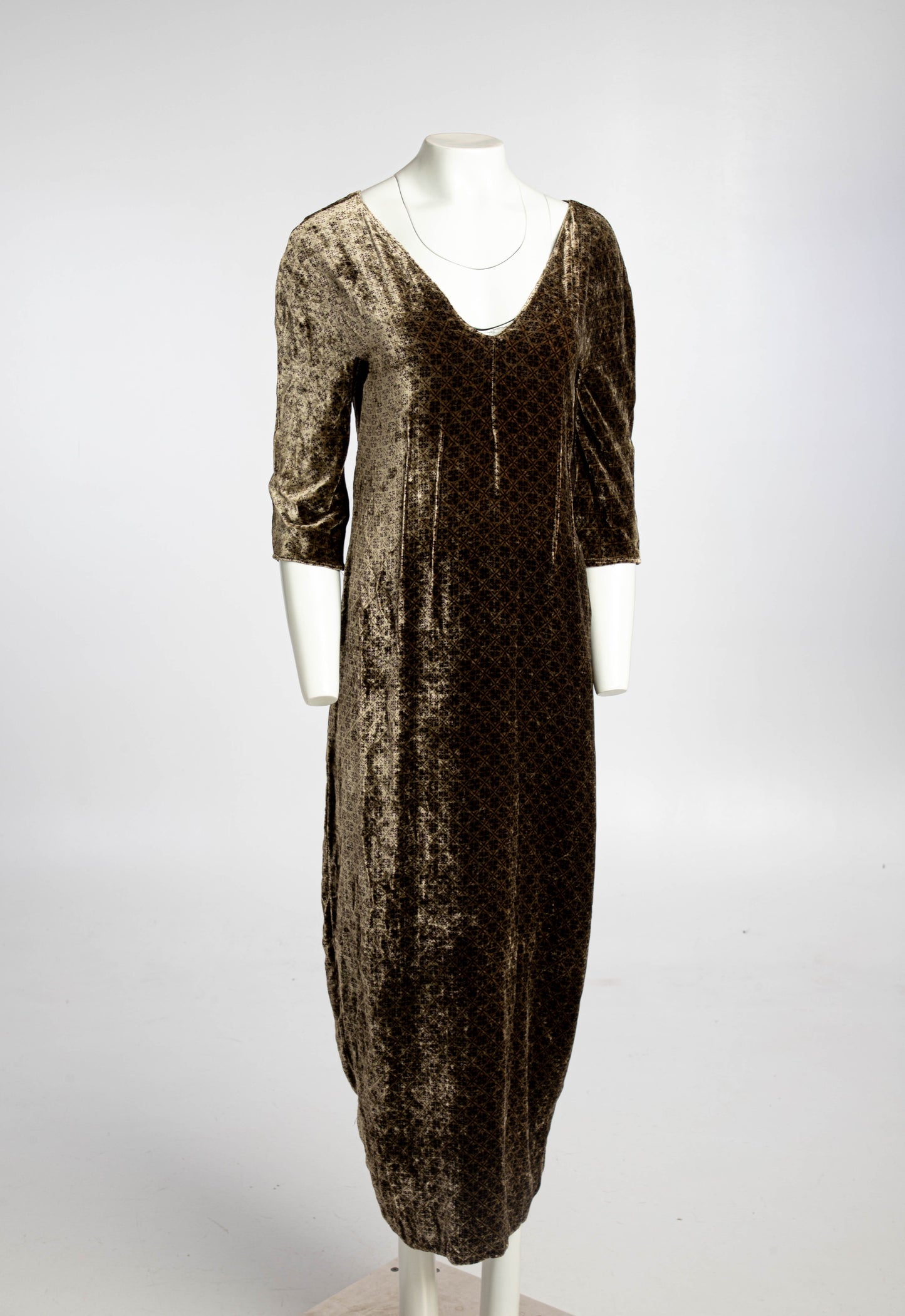 Krizia Long Velvet Cocoon Dress