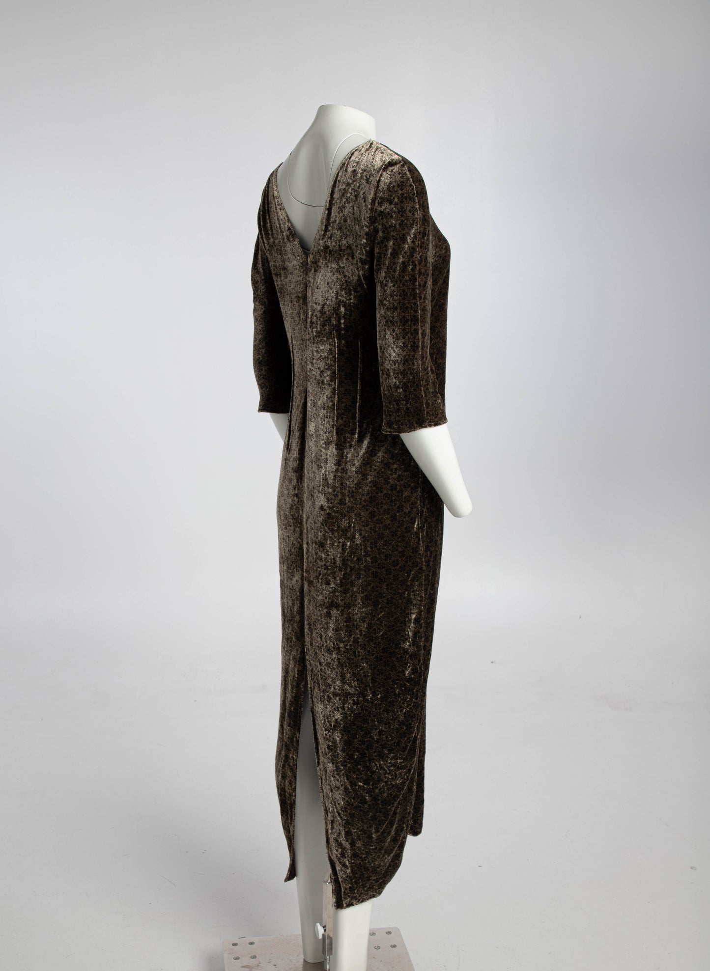 Krizia Long Velvet Cocoon Dress