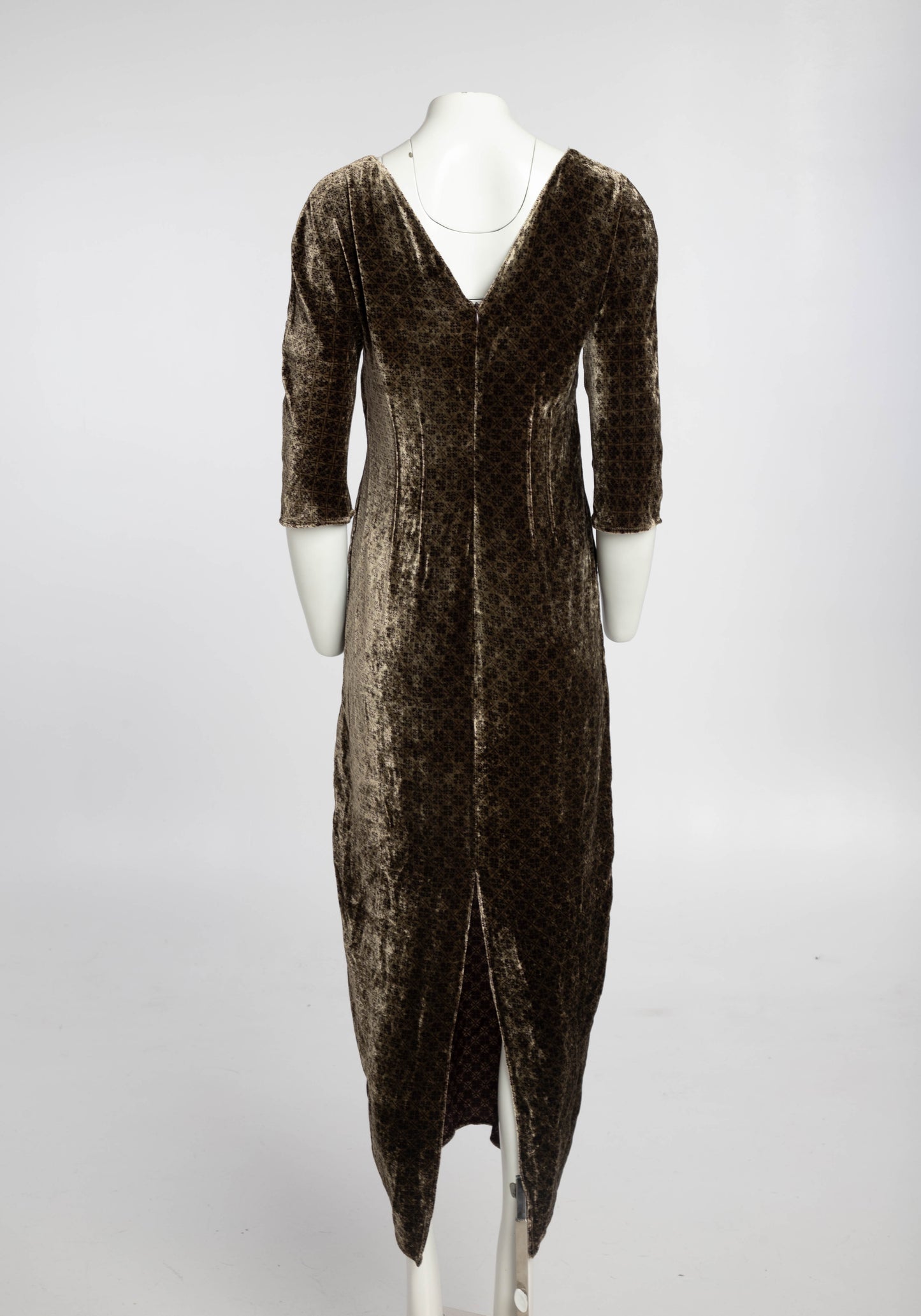 Krizia Long Velvet Cocoon Dress