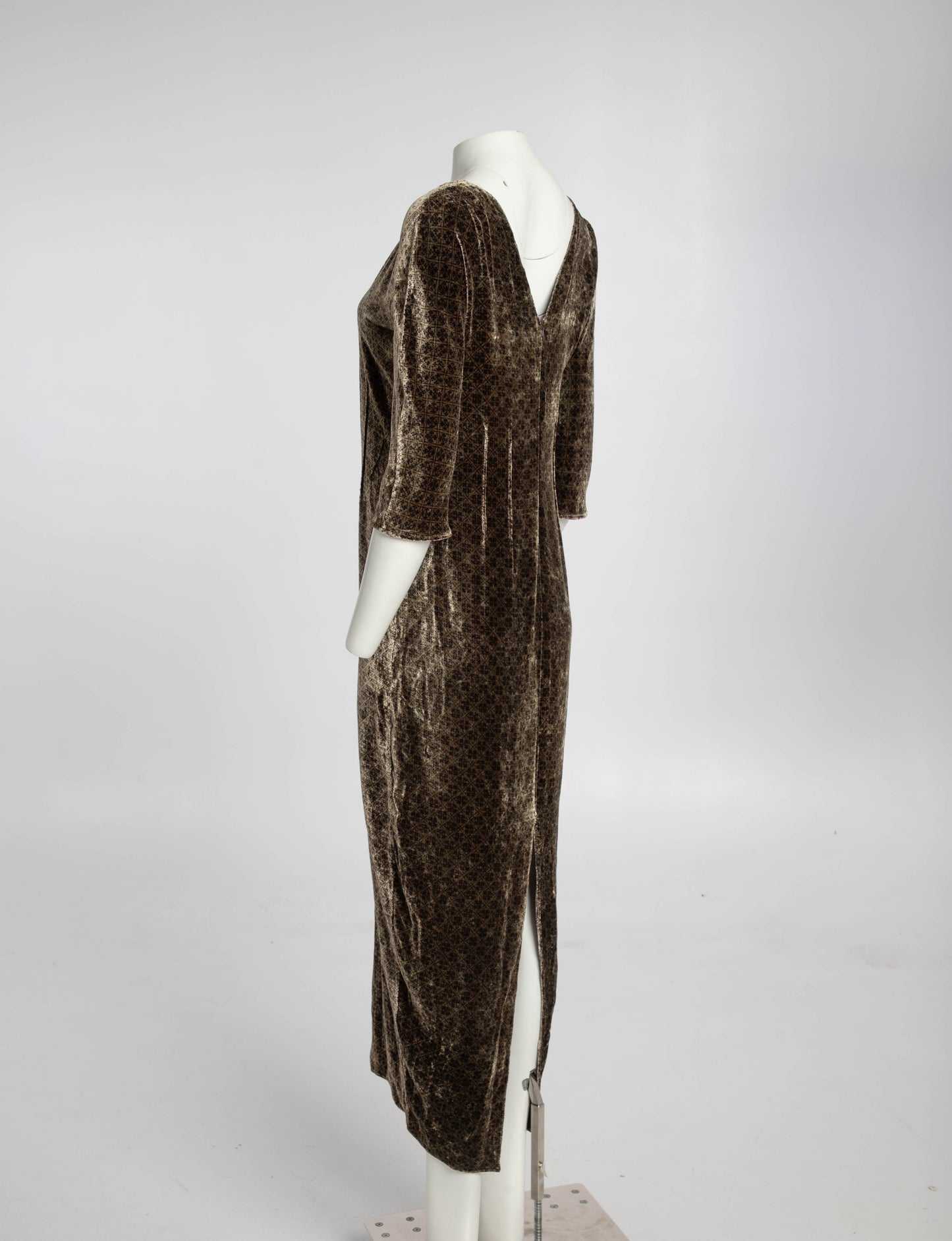 Krizia Long Velvet Cocoon Dress