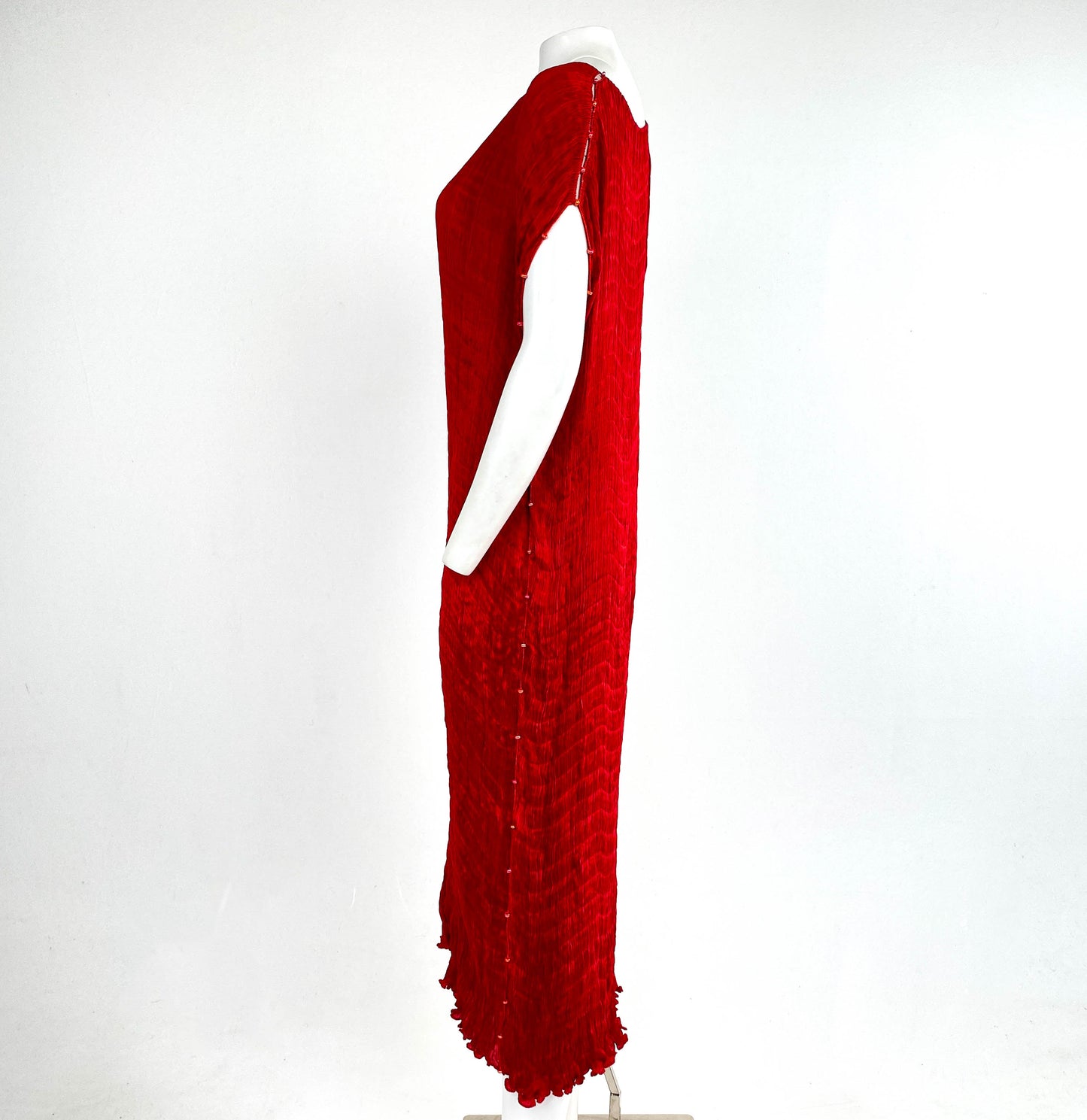 Fortuny Venetia Studium Deep Red Silk Pleated 'Delphos' Gown