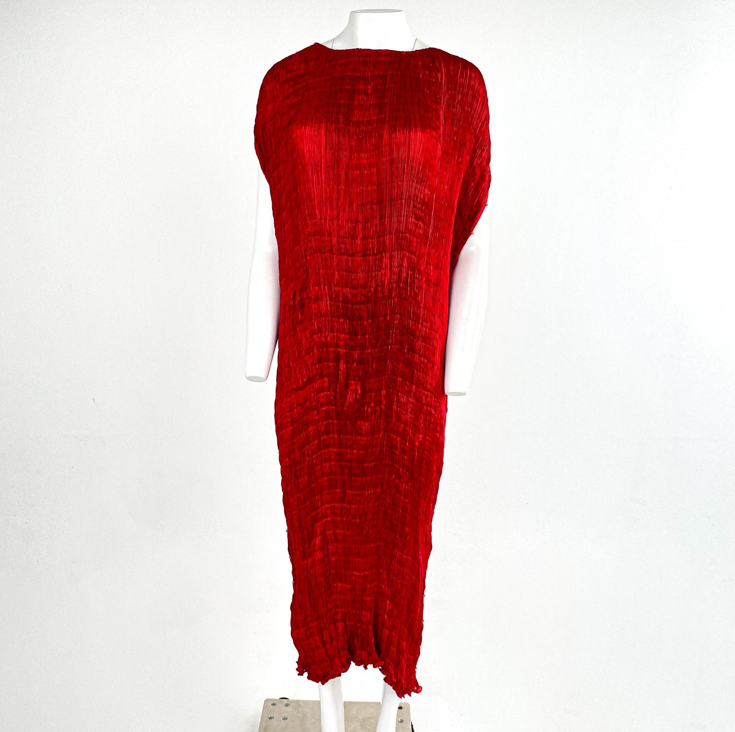 Fortuny Venetia Studium Deep Red Silk Pleated 'Delphos' Gown