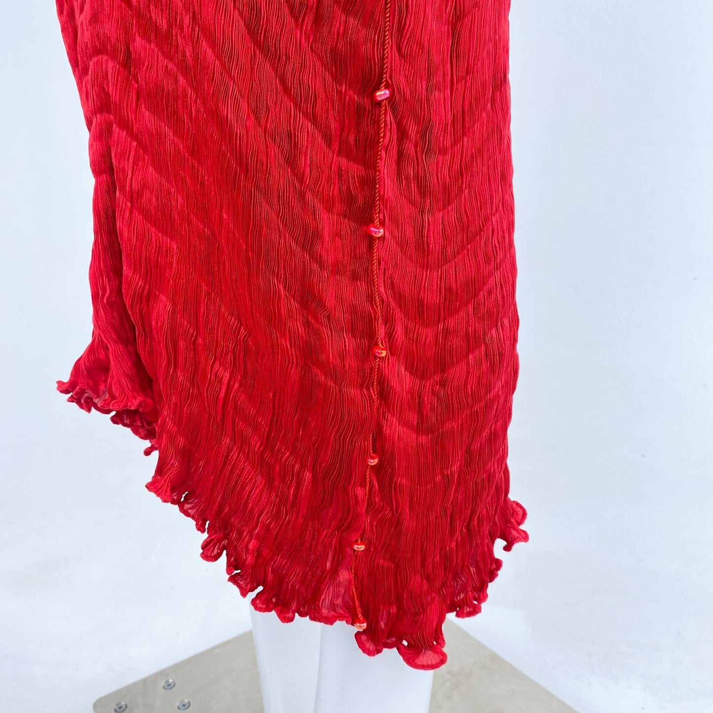 Fortuny Venetia Studium Deep Red Silk Pleated 'Delphos' Gown