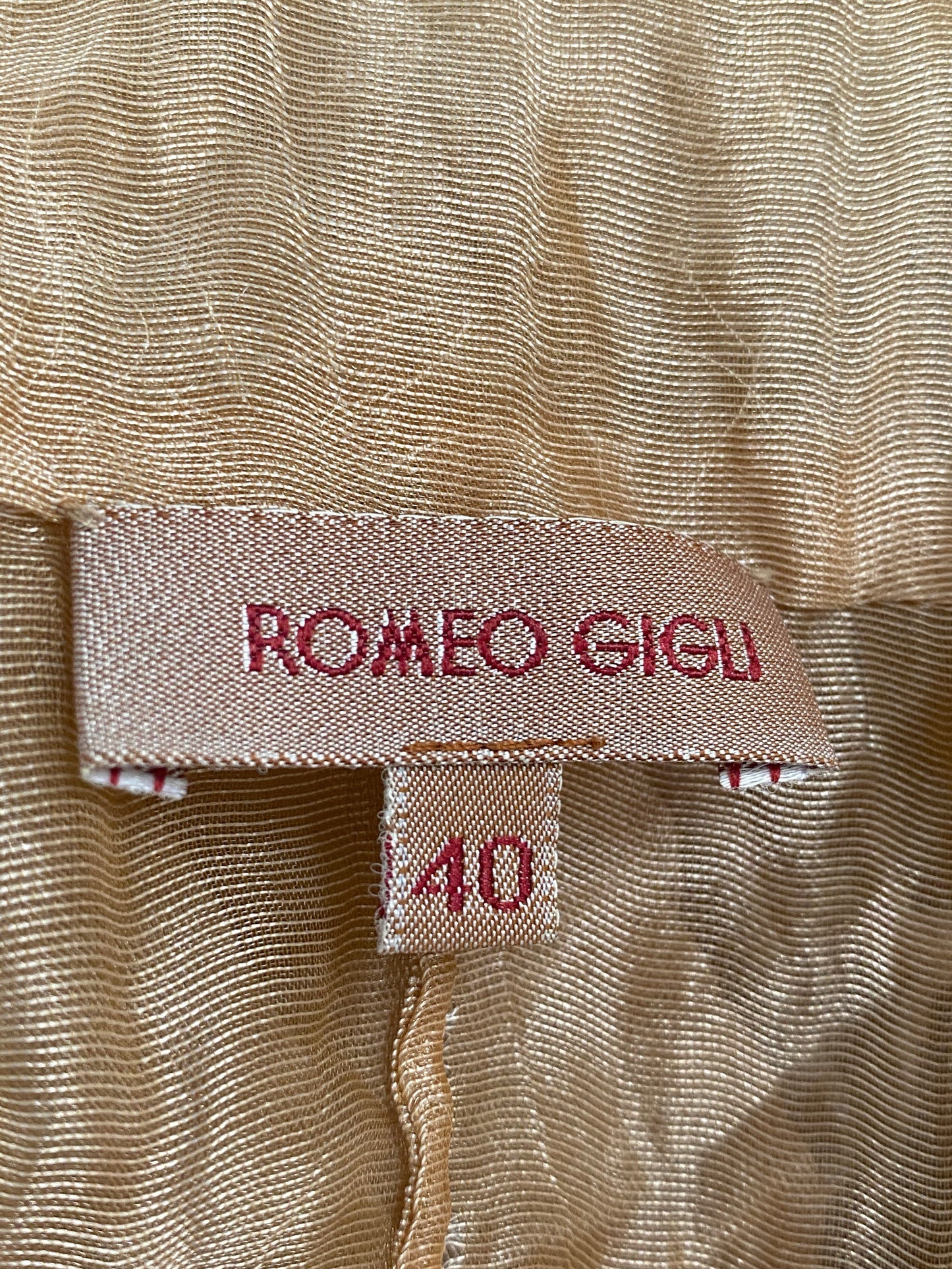 Romeo Gigli 1990s Gold Gauze Blouse