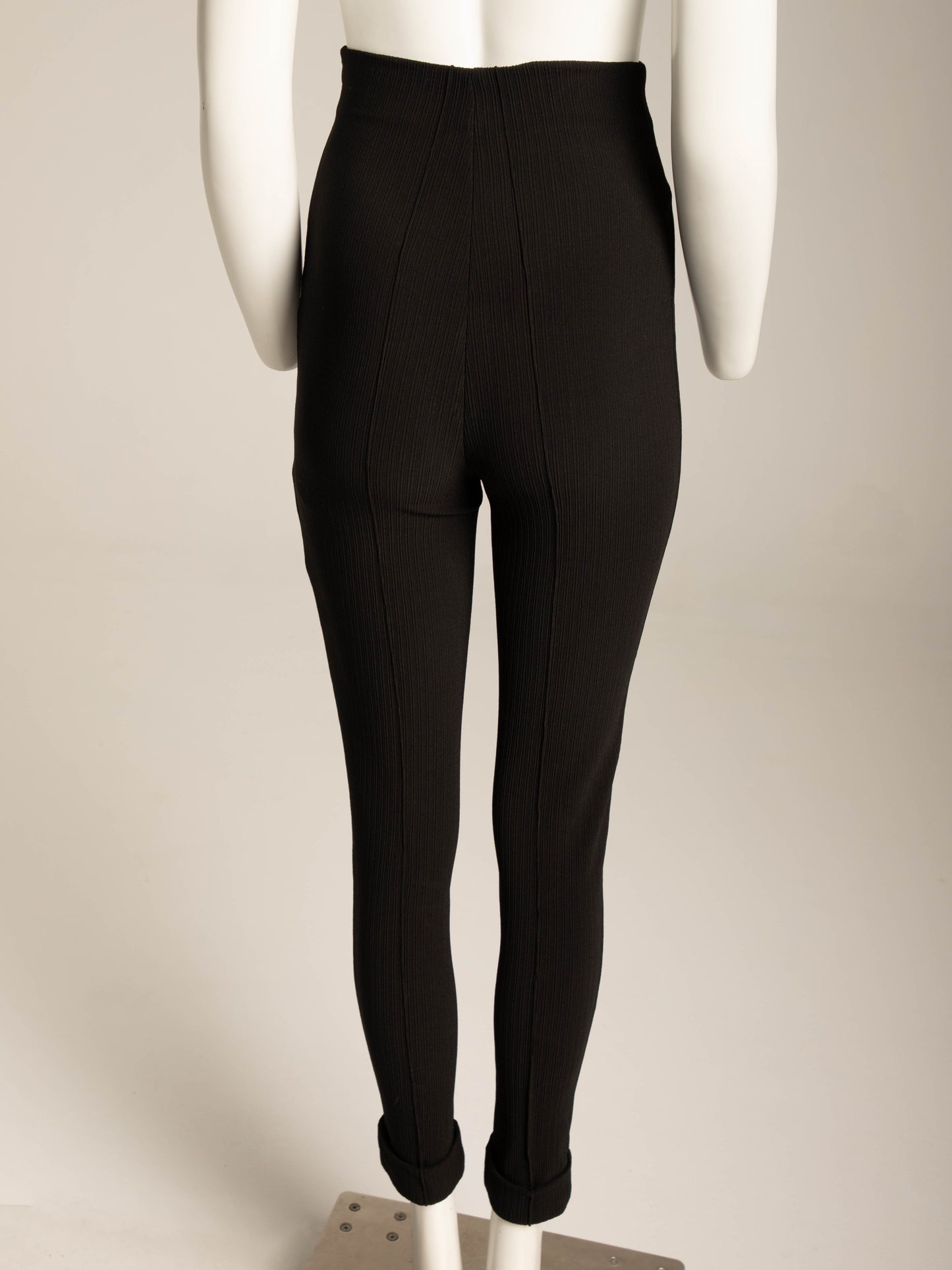 Romeo Gigli 1993 Black Ribbed High Waist Trouser