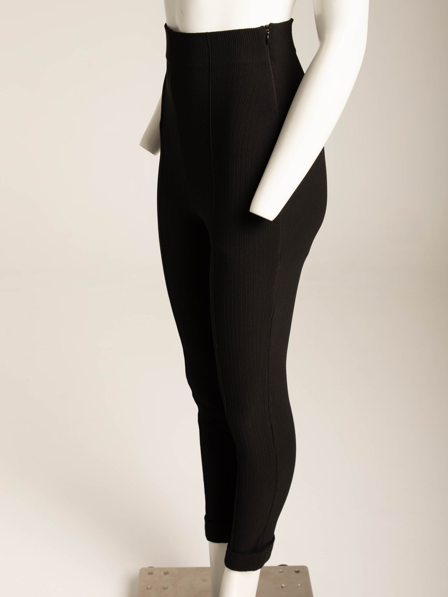 Romeo Gigli 1993 Black Ribbed High Waist Trouser