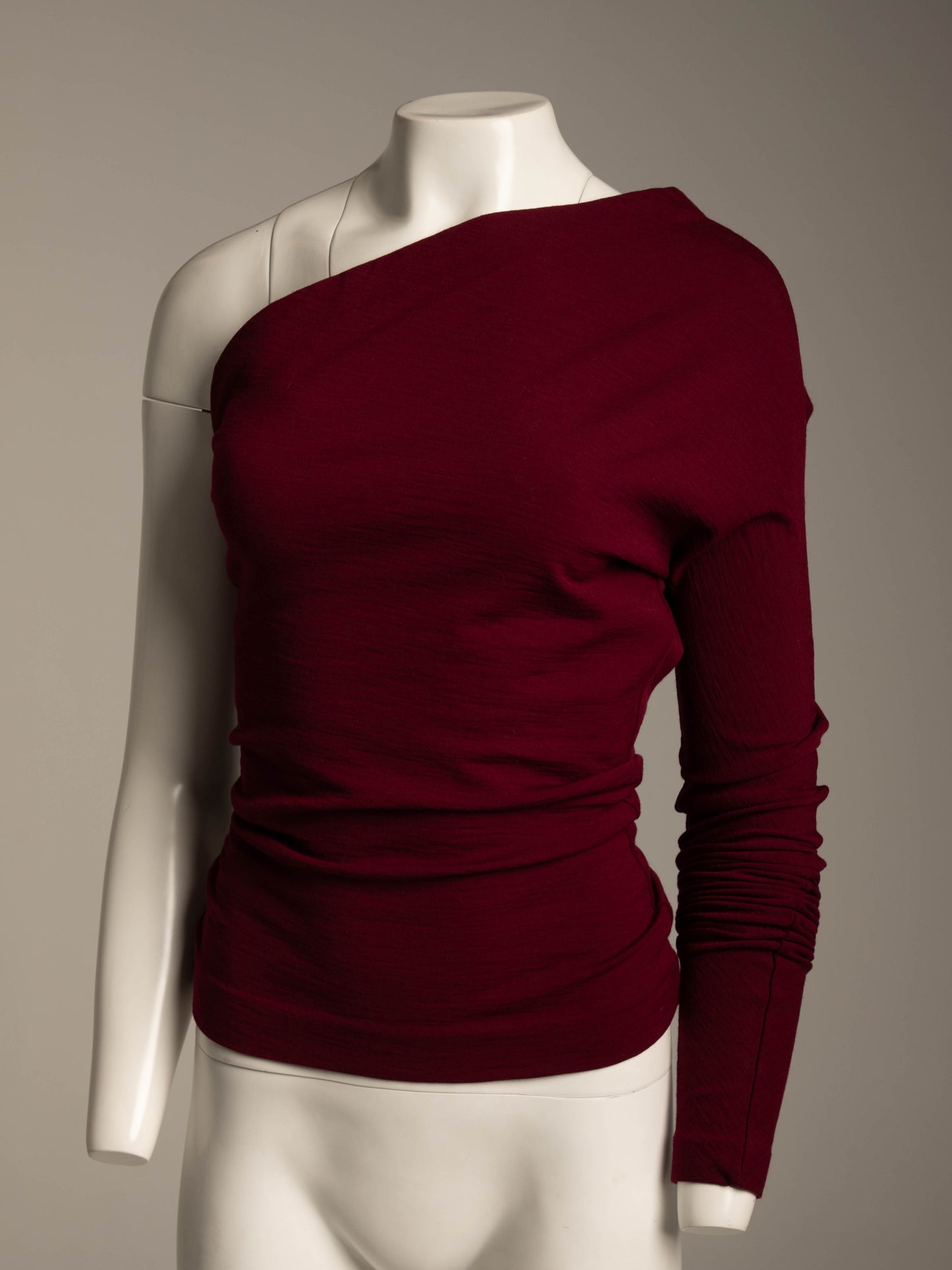 Romeo Gigli G Gigli 1991 Burgundy One Sleeve Top
