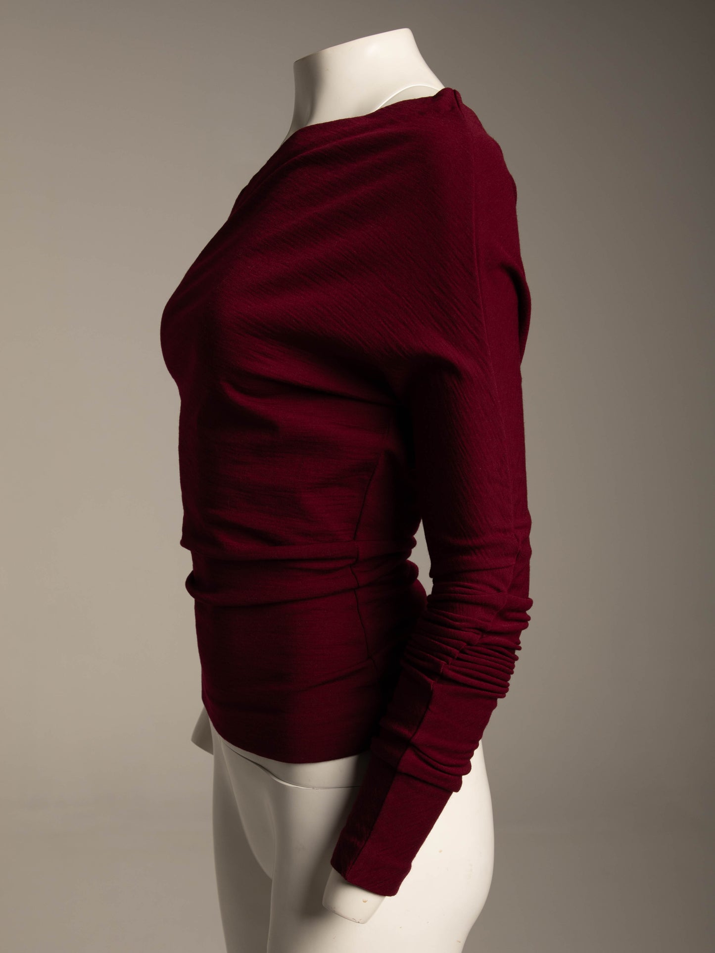 Romeo Gigli G Gigli 1991 Burgundy One Sleeve Top