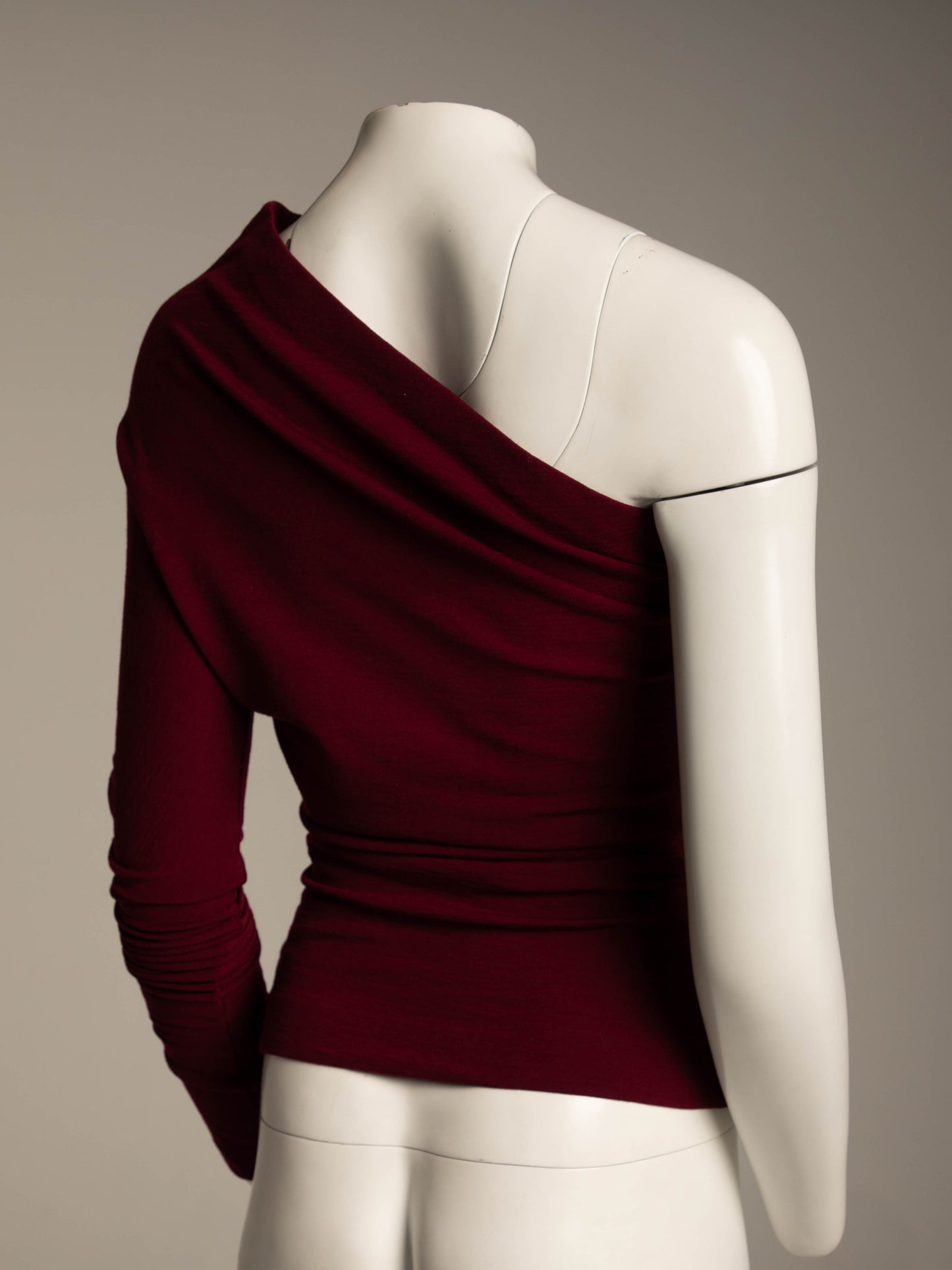 Romeo Gigli G Gigli 1991 Burgundy One Sleeve Top