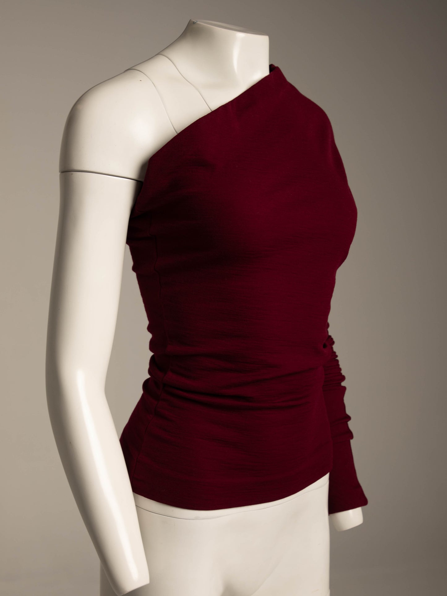 Romeo Gigli G Gigli 1991 Burgundy One Sleeve Top