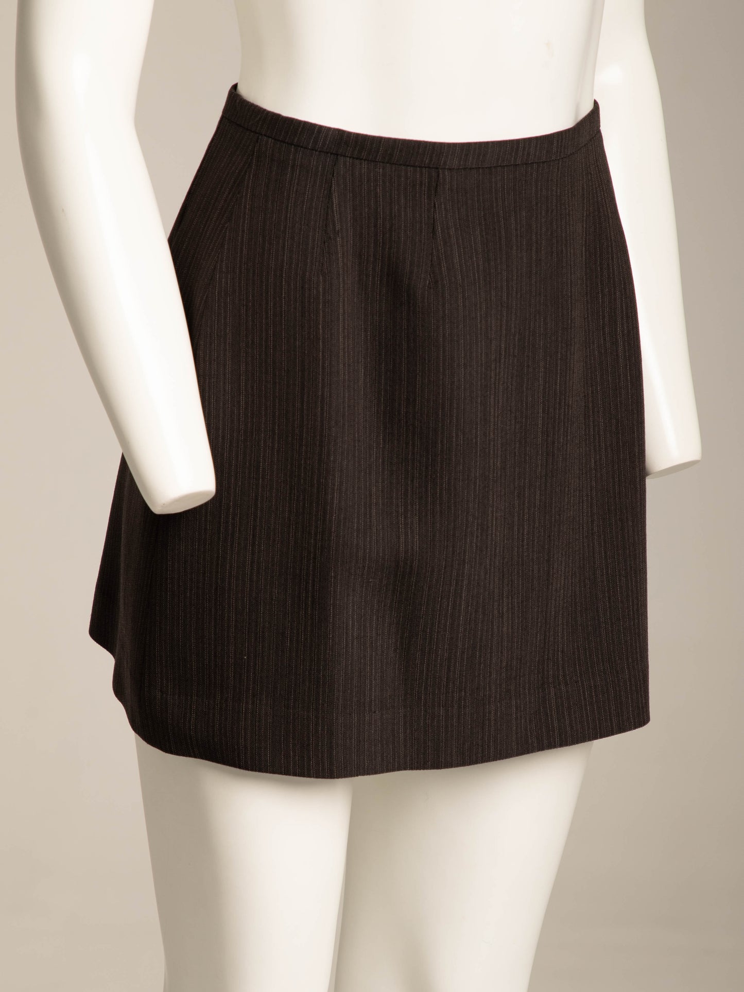 Prada Early 90s Brown Wool Mini Skirt