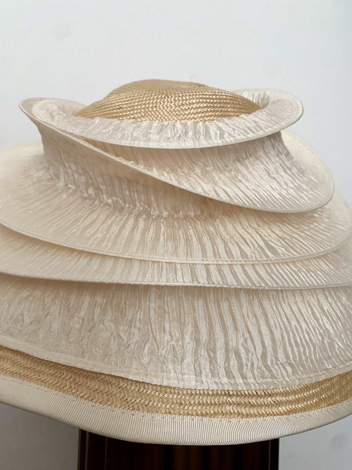 Jo Buckler Cream Pleated Sculptural Hat