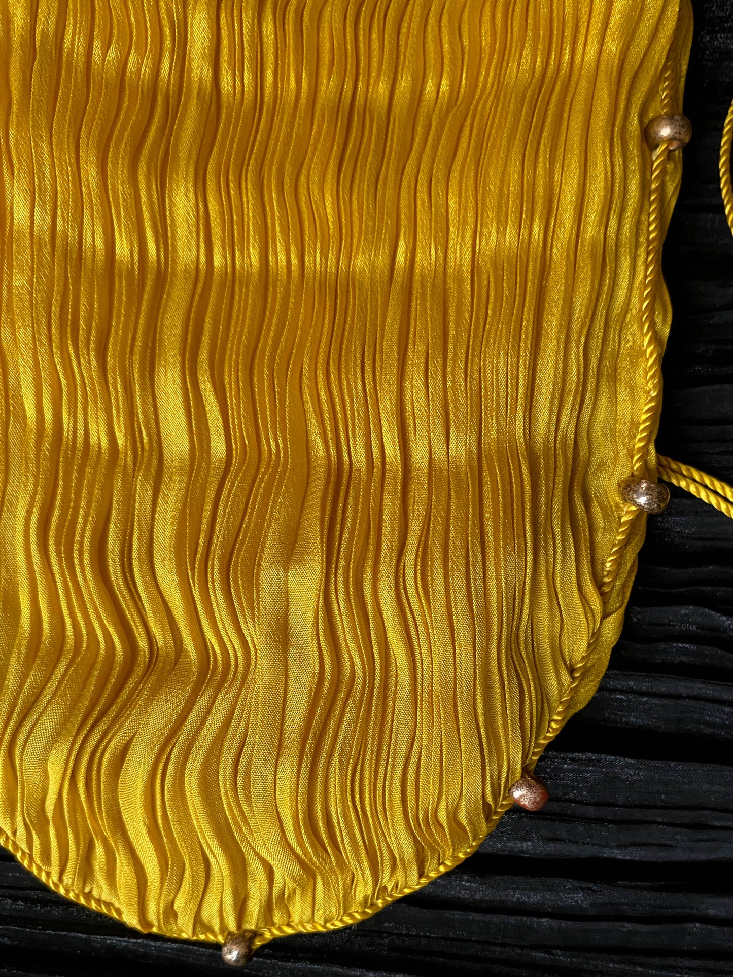 Venetia Studium Fortuny Pleated Golden Yellow Silk Pouch
