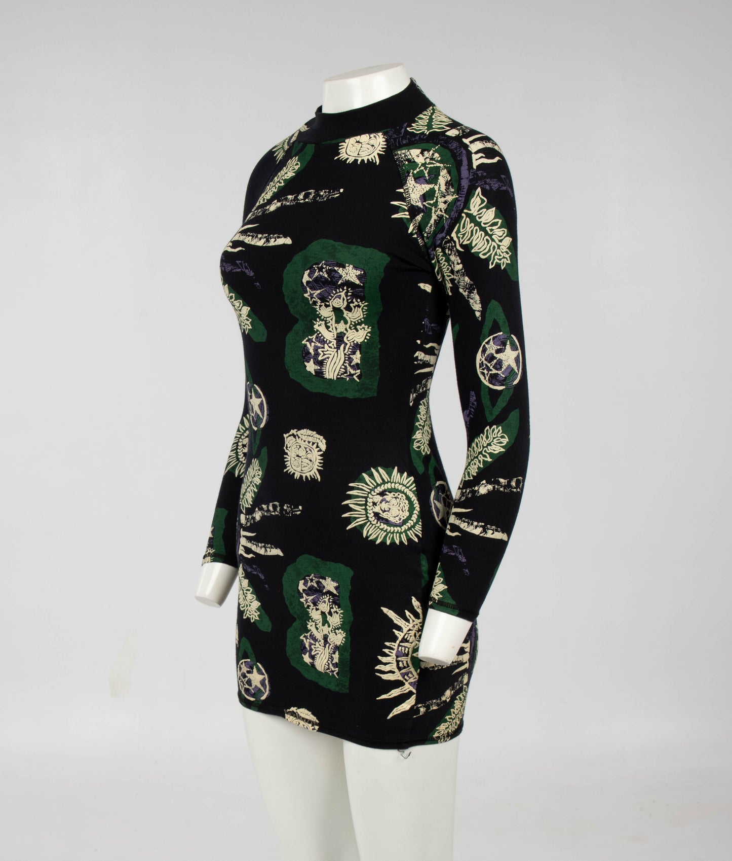 Cocky's Shed 80s Nottingham Label Print Dress