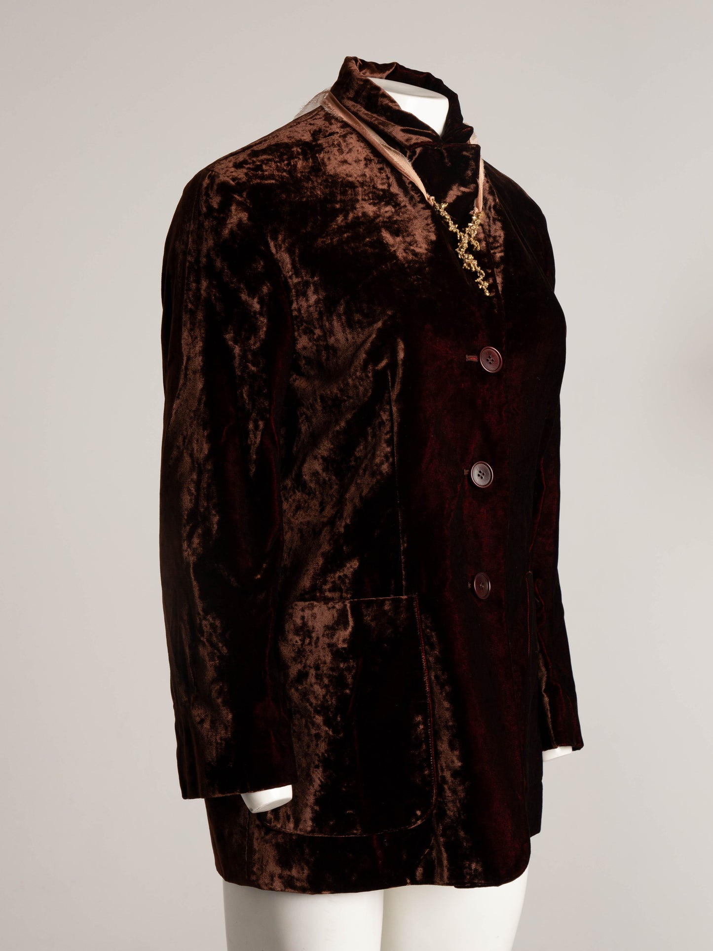 Elizaveta Alyson Rubin Sea Foam Entrails on Peach Silk Ribbon