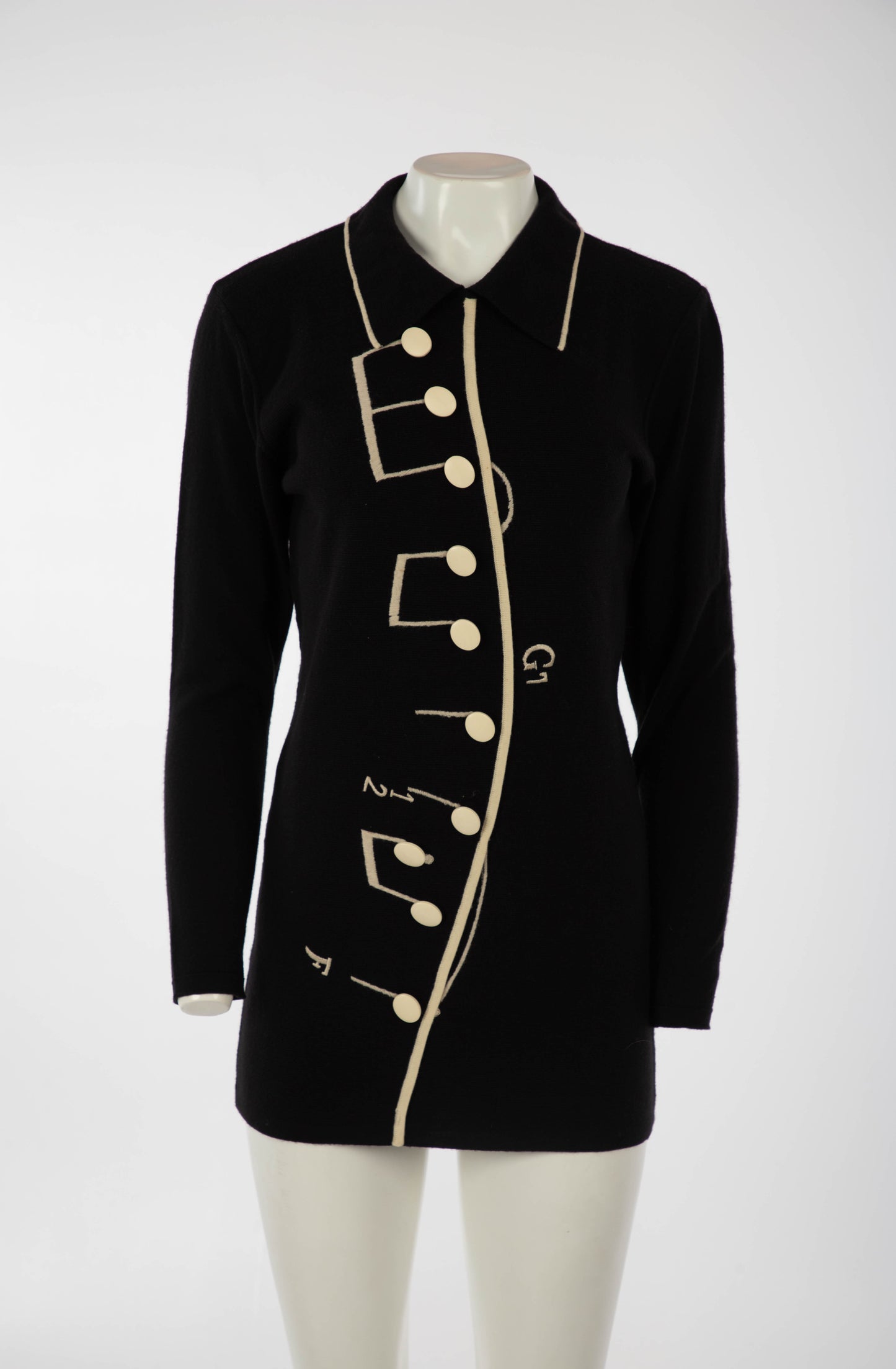 Pour Toi Miss Deanna A/W 1988 Surrealist Music Note Jumper