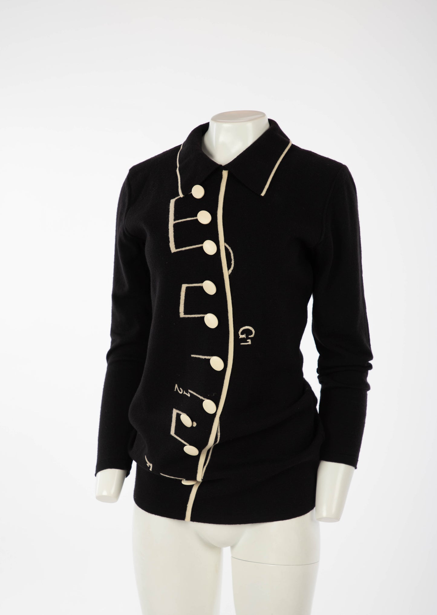 Pour Toi Miss Deanna A/W 1988 Surrealist Music Note Jumper