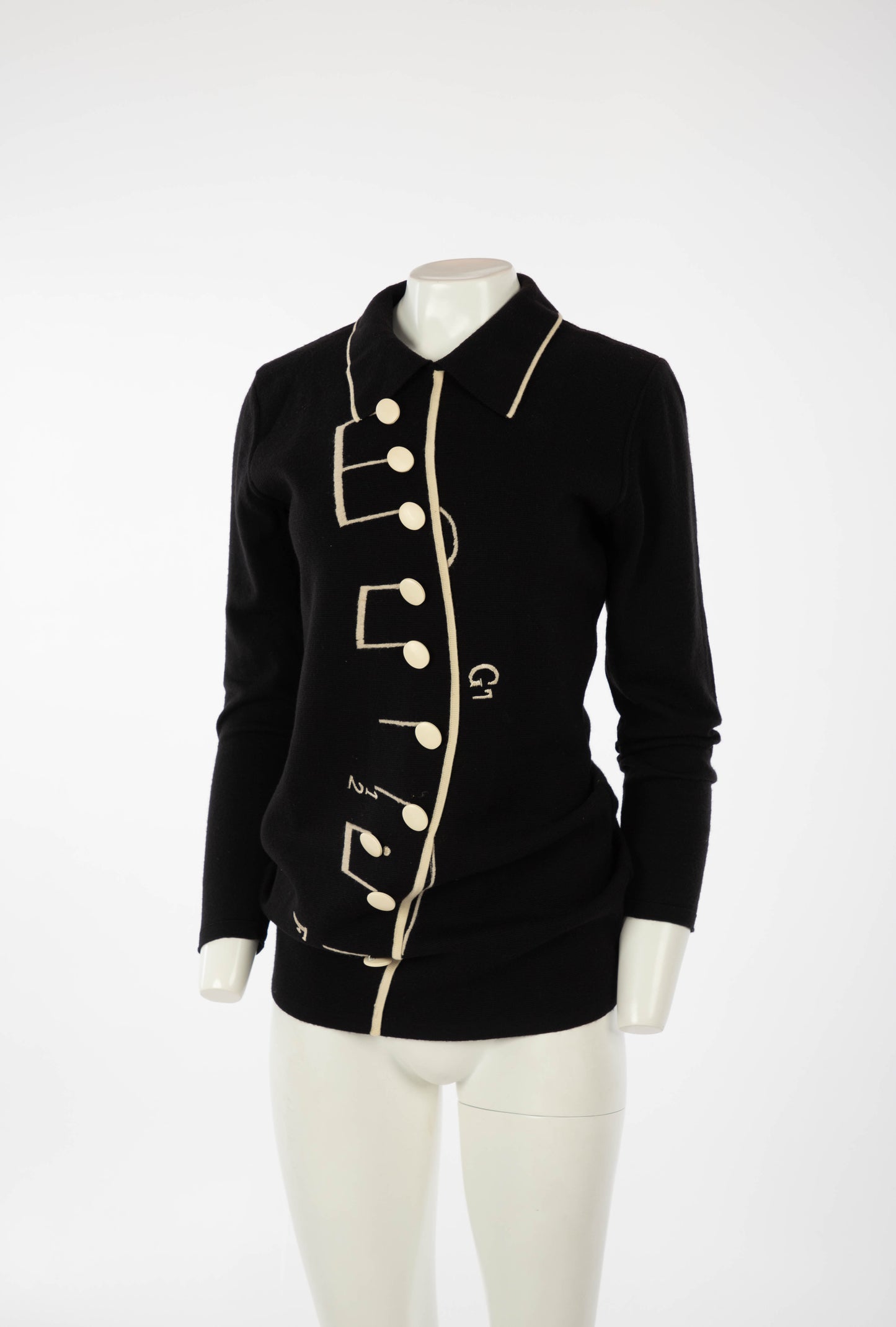 Pour Toi Miss Deanna A/W 1988 Surrealist Music Note Jumper