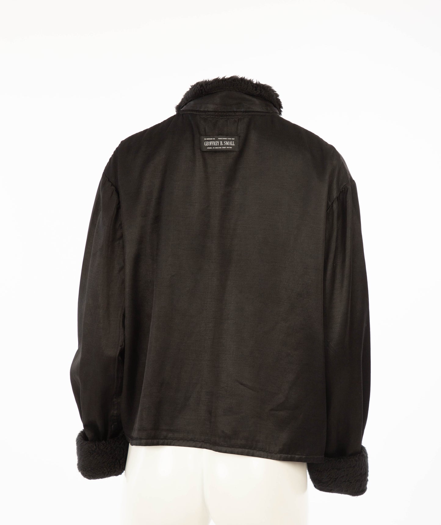 Geoffrey B Small Black Satin Jacket, Boston Era