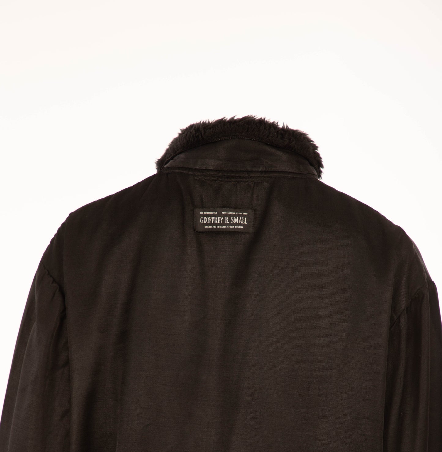 Geoffrey B Small Black Satin Jacket, Boston Era