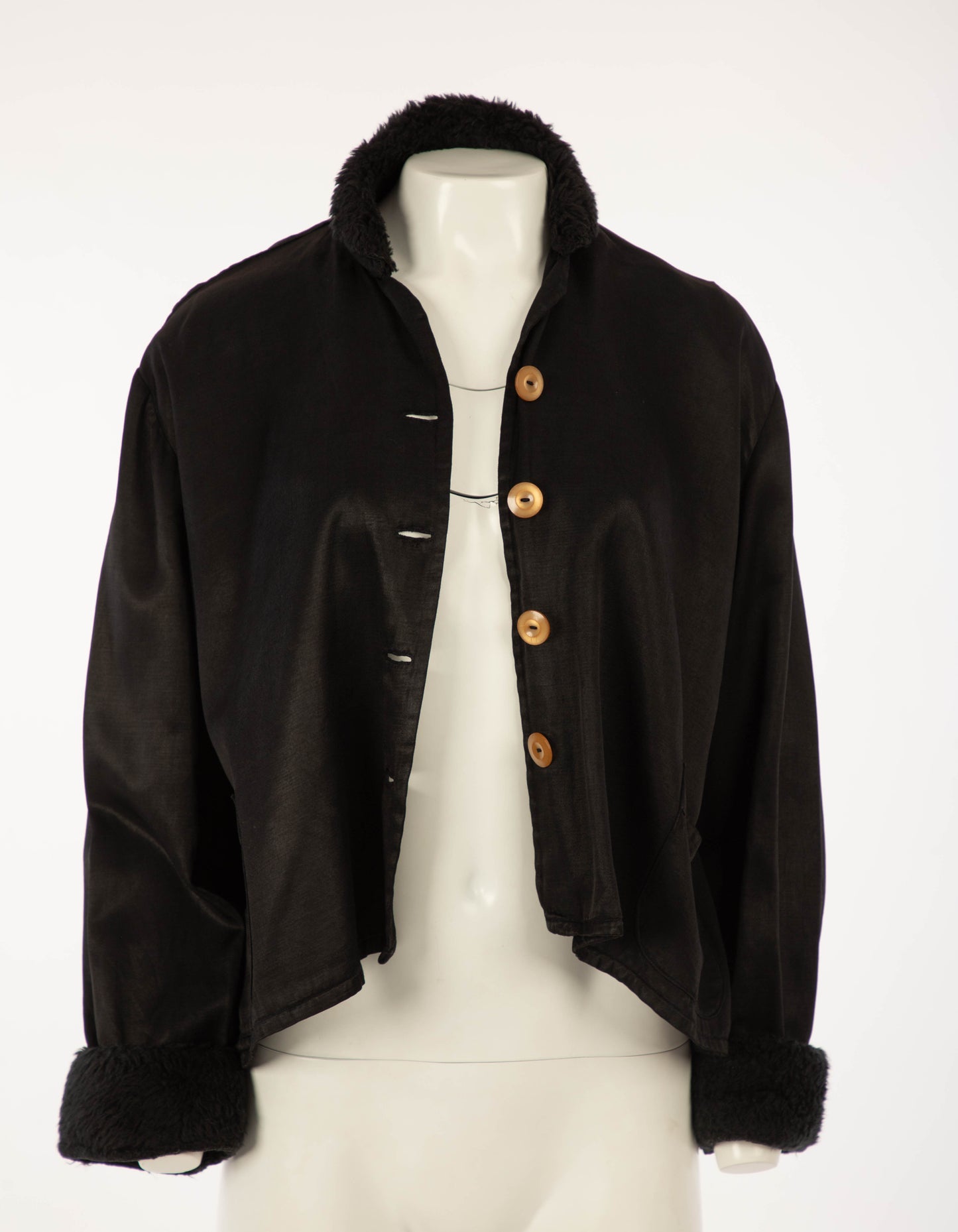 Geoffrey B Small Black Satin Jacket, Boston Era