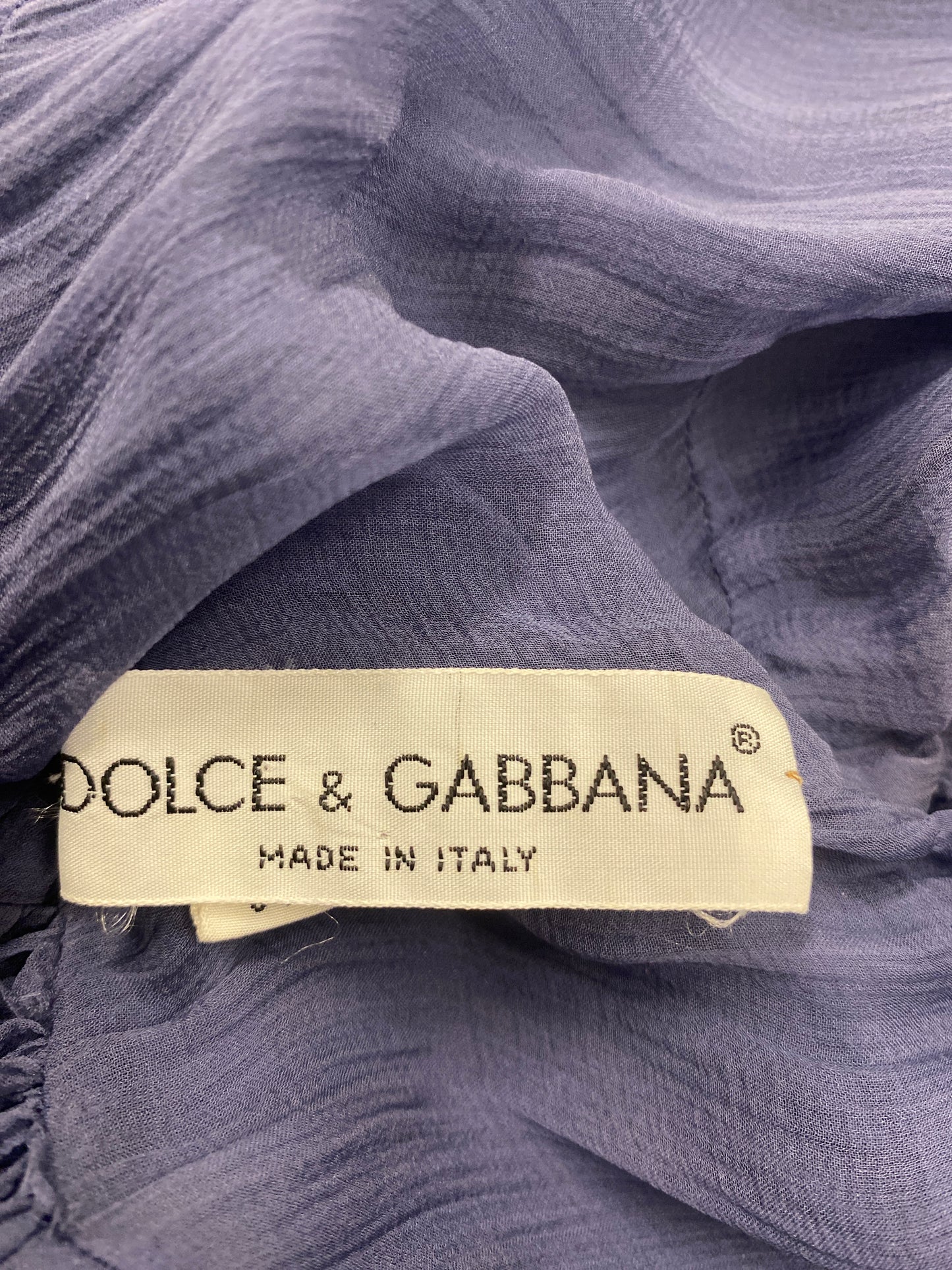 Dolce & Gabbana 1989 Blue Periwinkle Silk Babydoll Dress