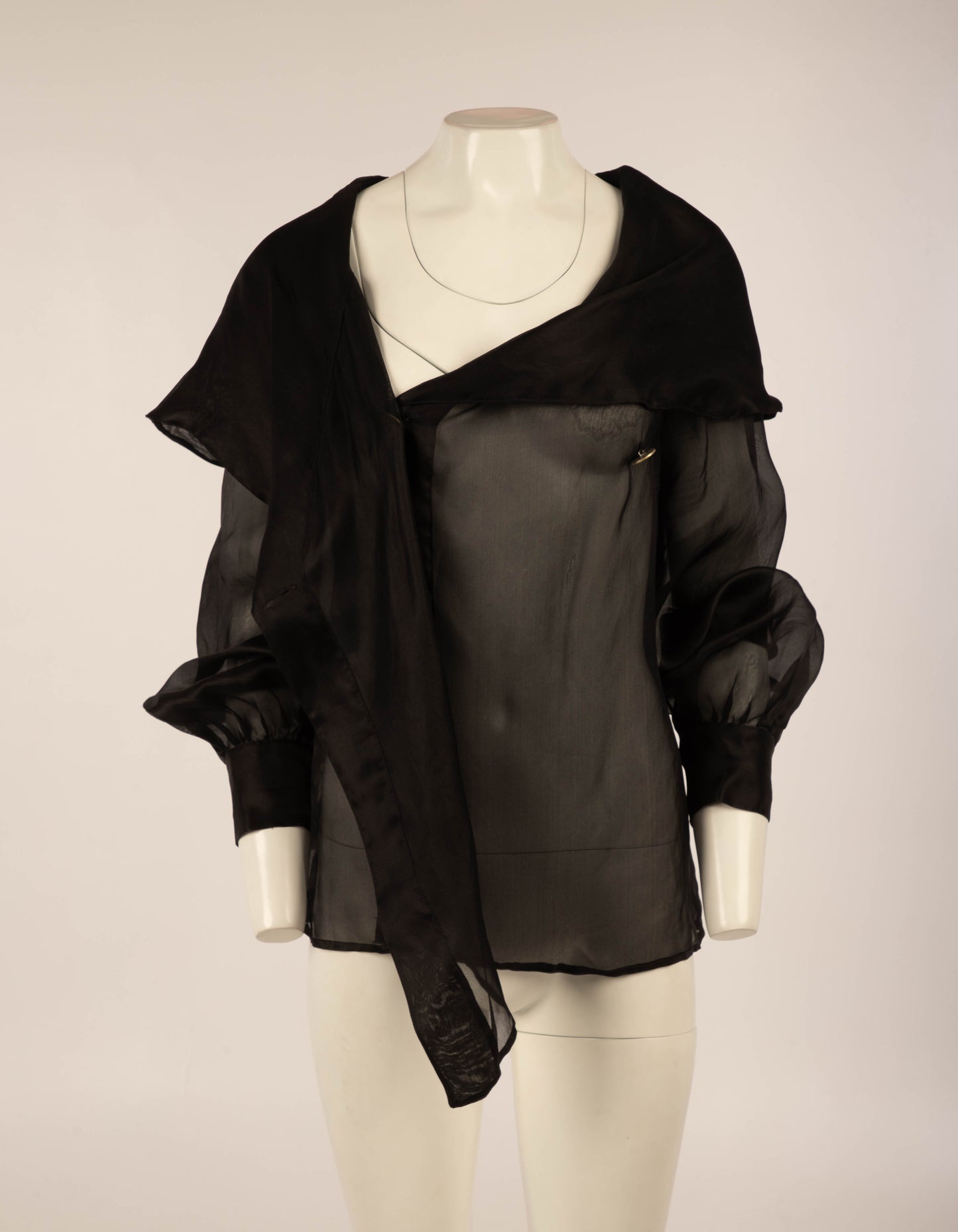 Piano Piano Dolce Carlotta Black Silk Organza Sailor Blouse