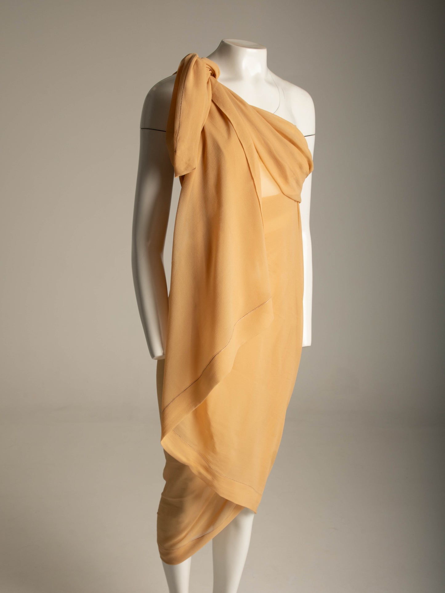 Giorgio Armani Peach Silk Georgette Shawl