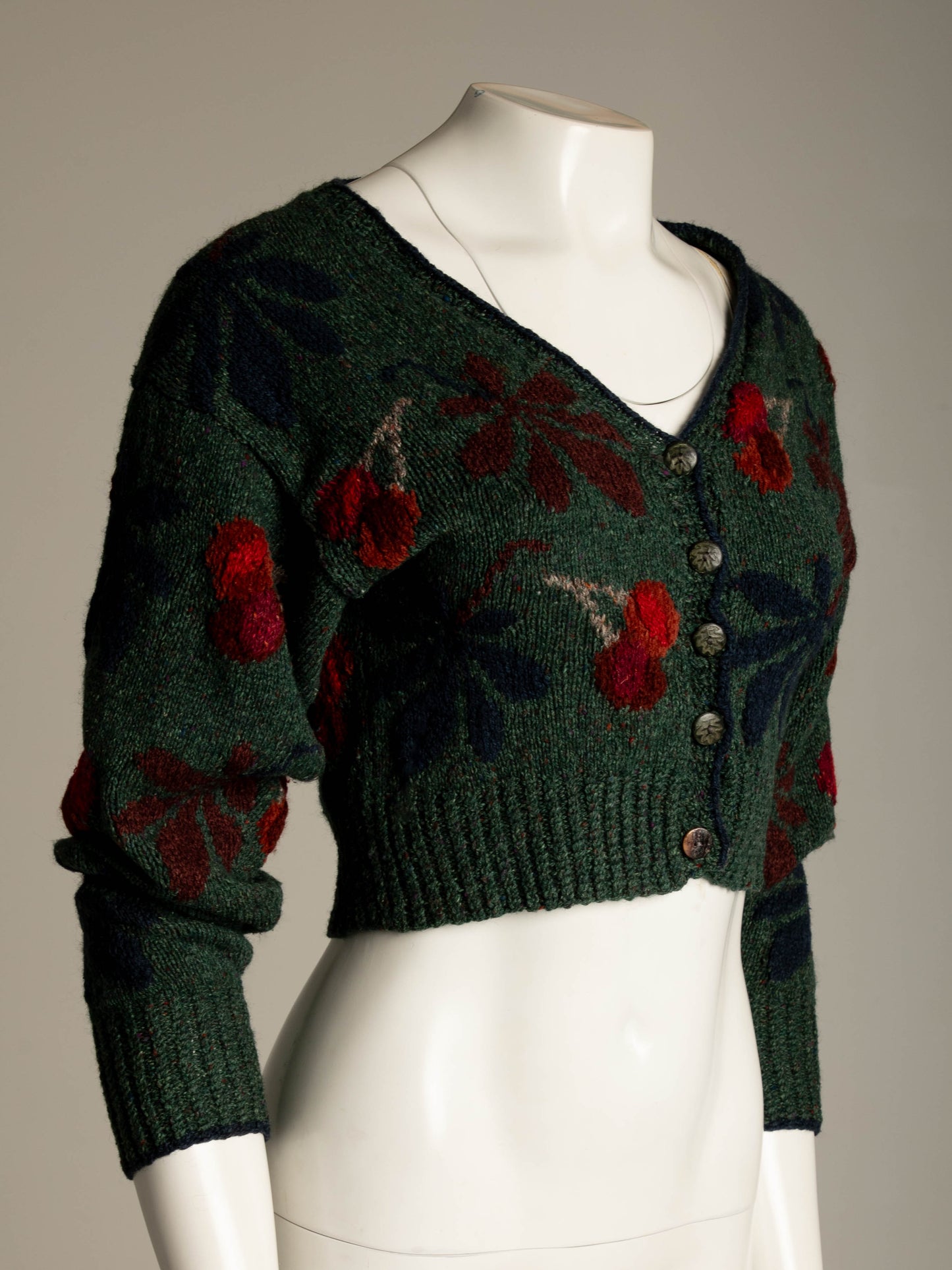 Sasha Kagan Wool and Silk Chestnut Hand Knit Cardigan
