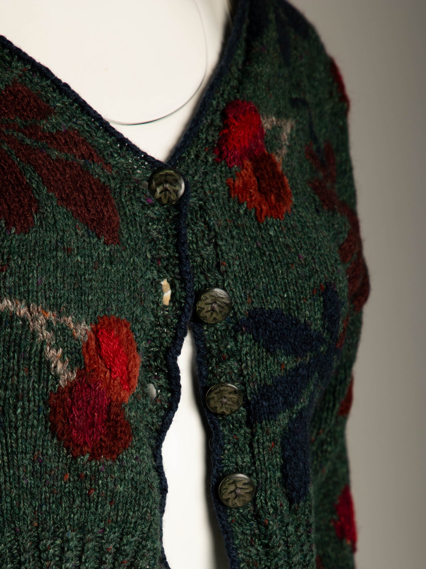 Sasha Kagan Wool and Silk Chestnut Hand Knit Cardigan