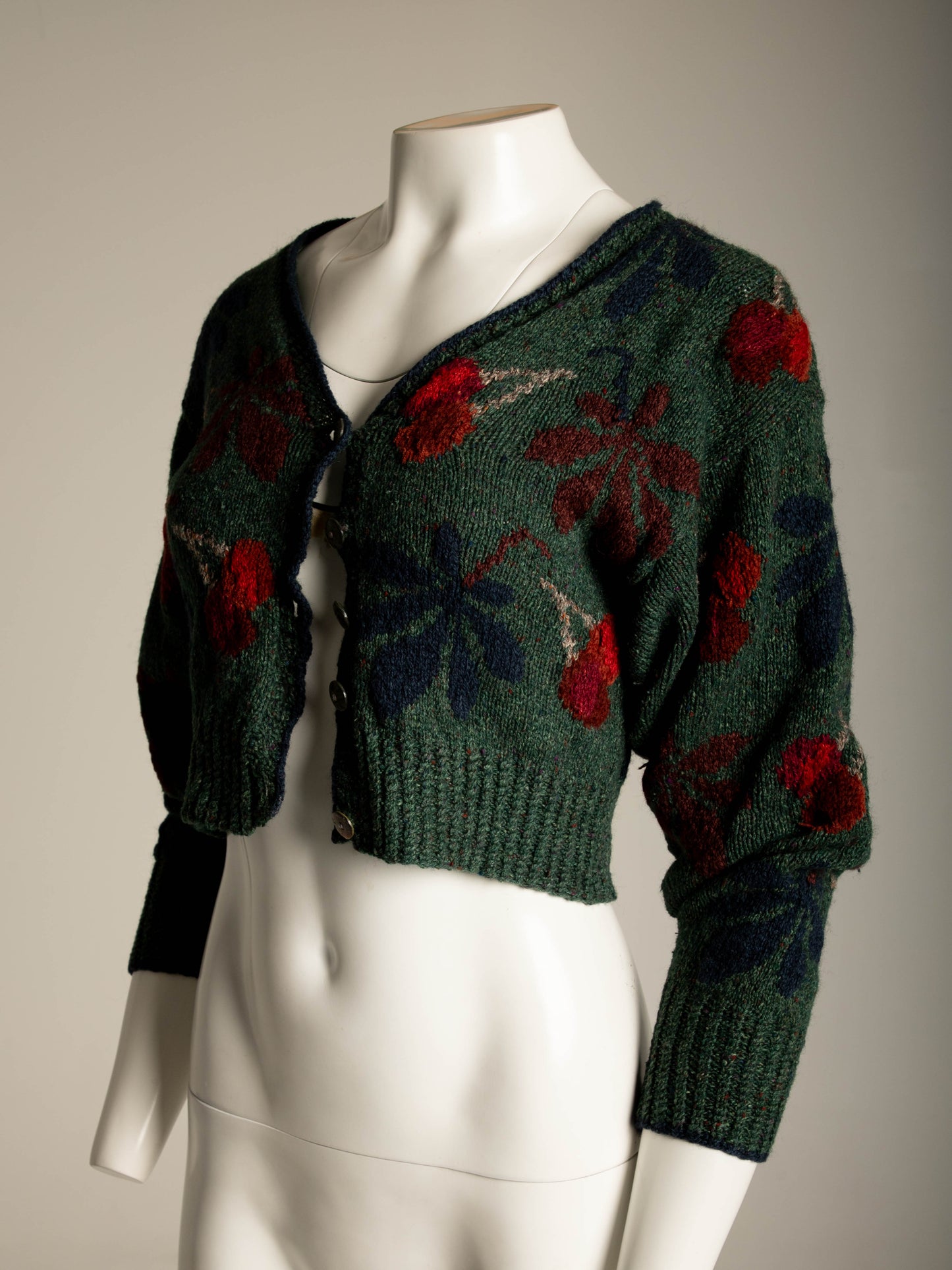 Sasha Kagan Wool and Silk Chestnut Hand Knit Cardigan