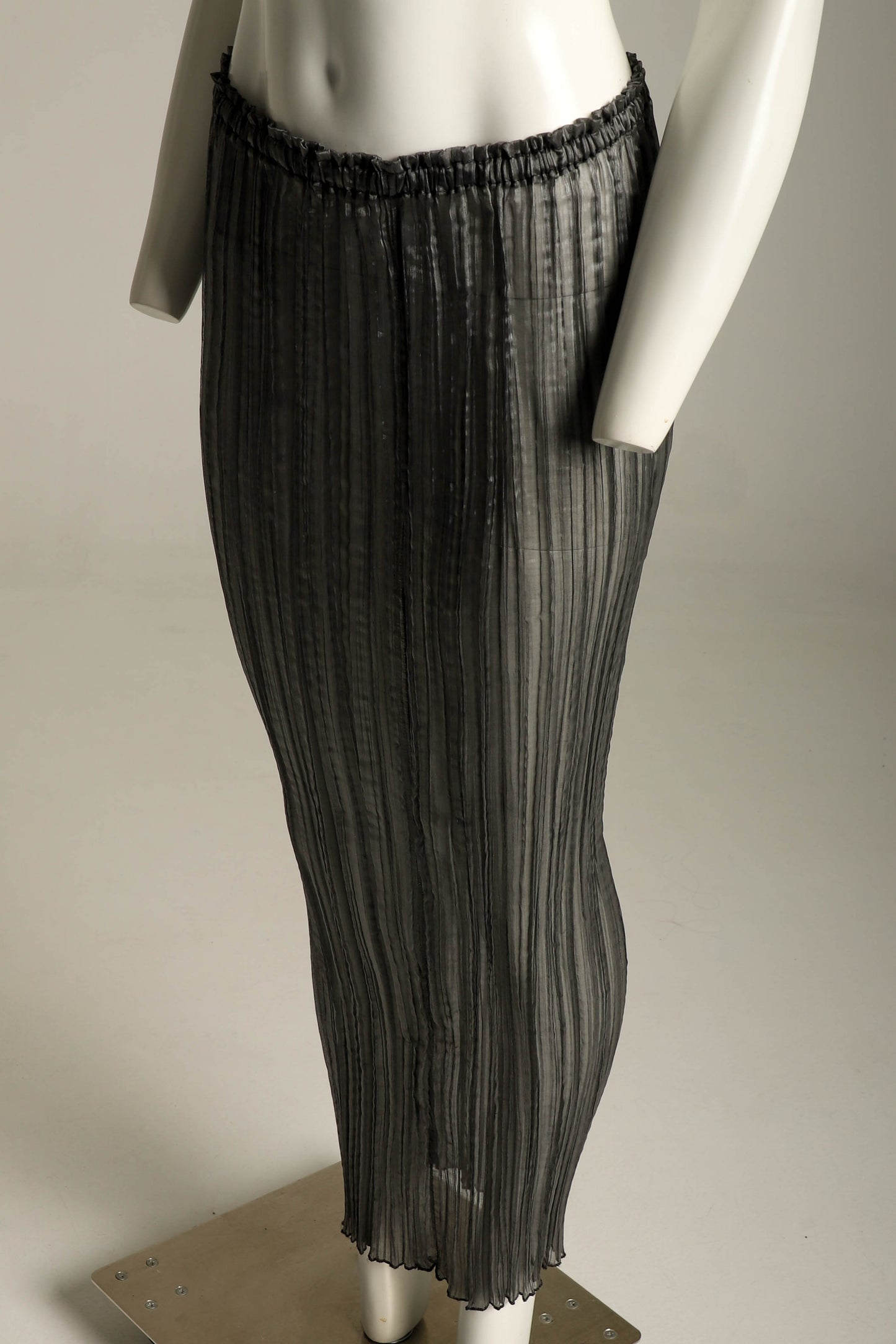 Art-to-wear Silver and Blue Pleated Skirt