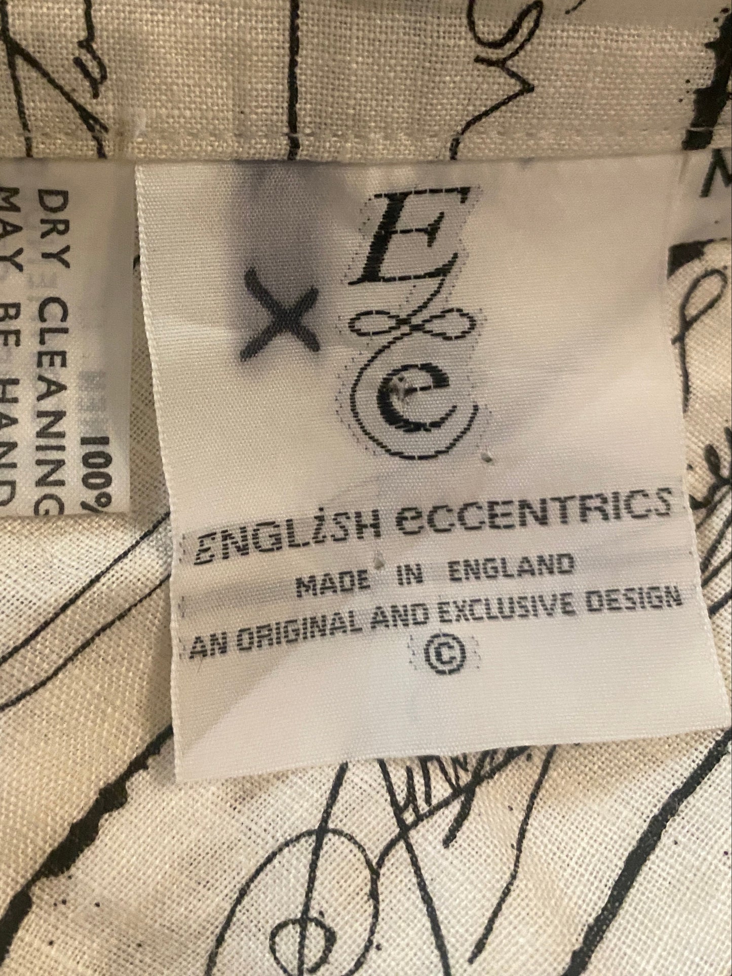 English Eccentrics 1985 'Signature' Print Linen Skirt Set