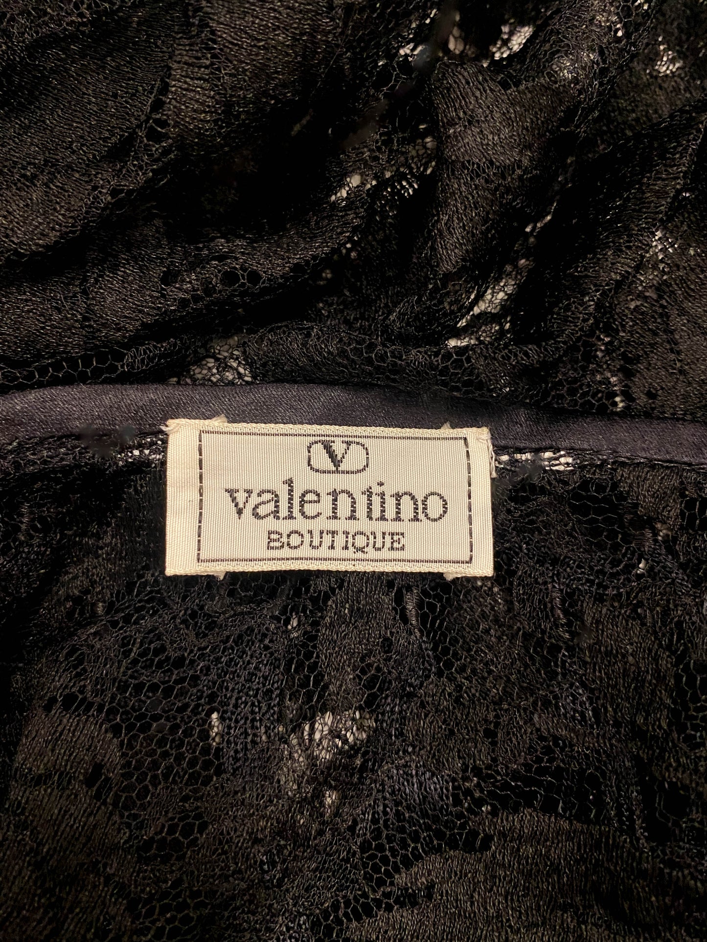 Valentino Boutique 1988 Black Lace Shawl