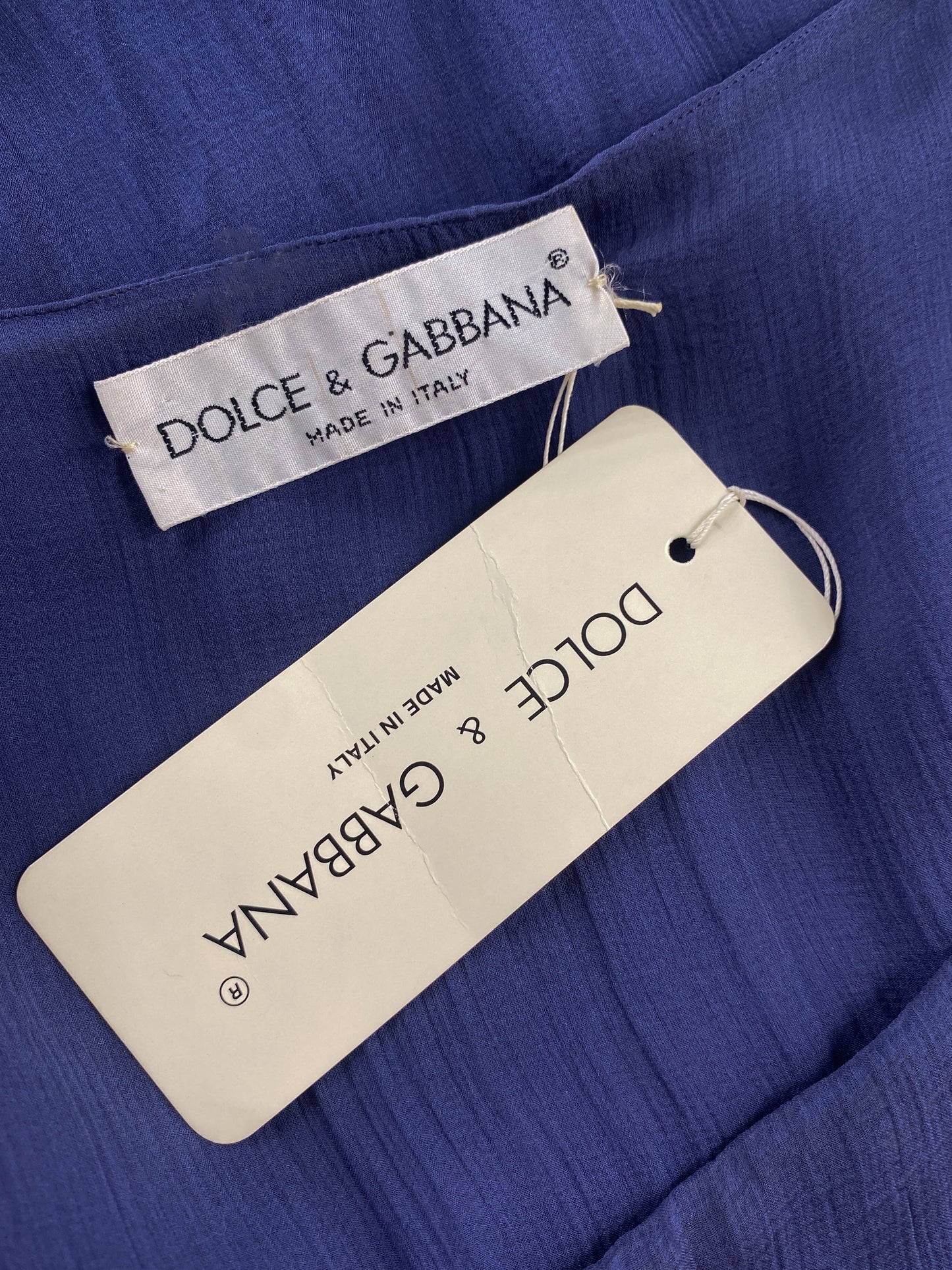 Dolce & Gabbana 1989 Blue Periwinkle Silk Layered Blouse