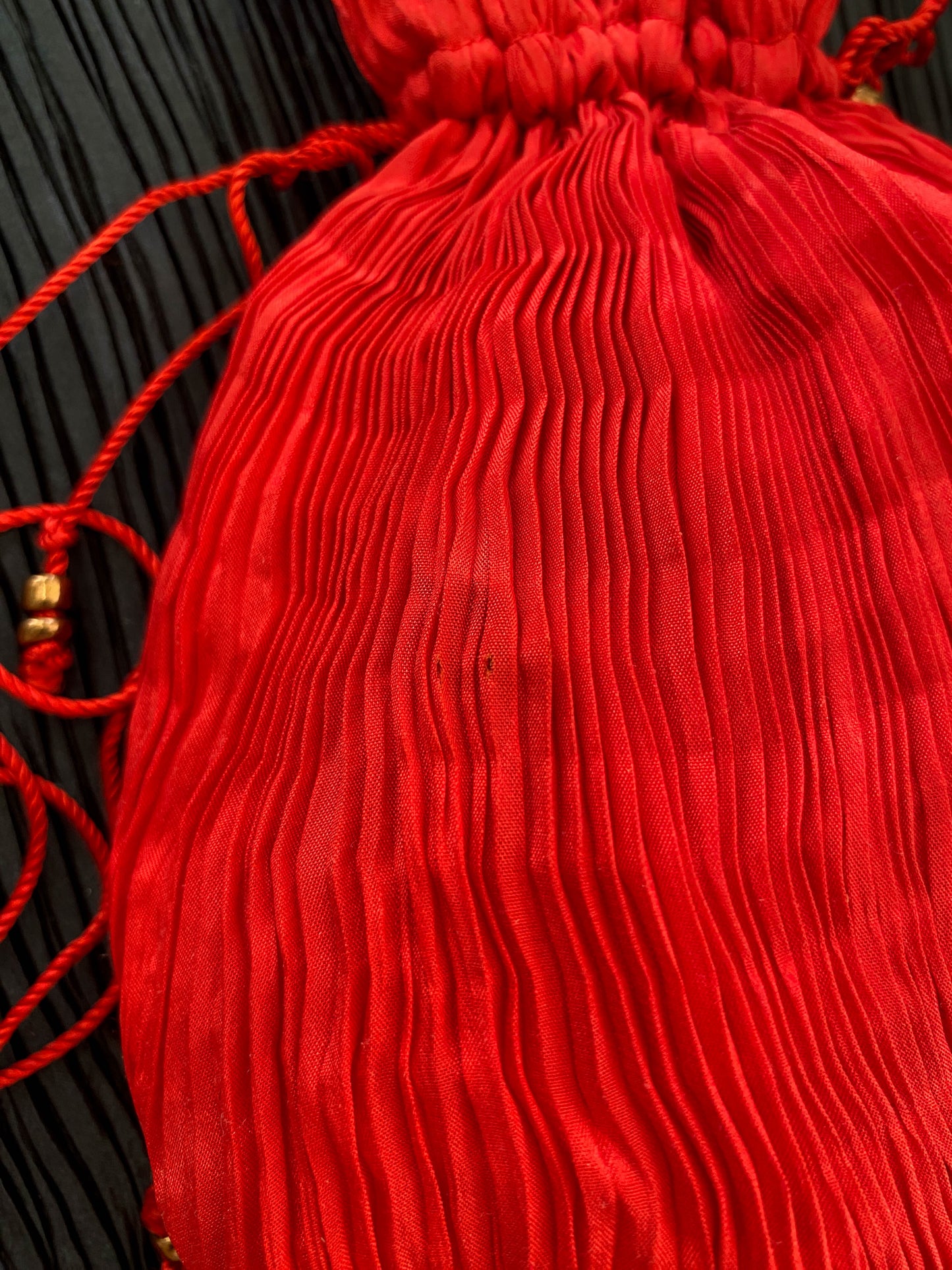 Venetia Studium Fortuny Pleated Red Silk Pouch