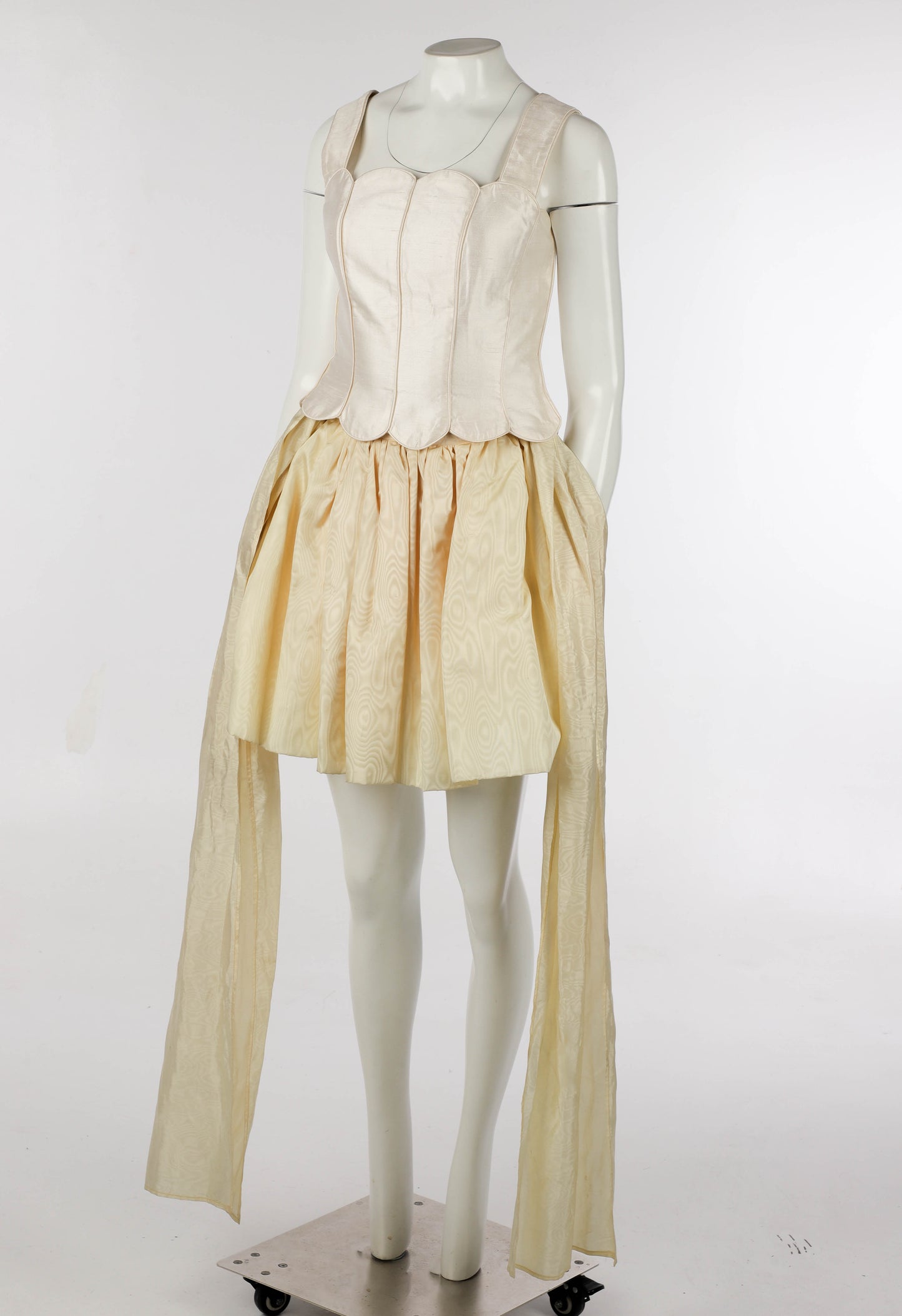 Dolce & Gabbana Champagne Silk Moire Skirt