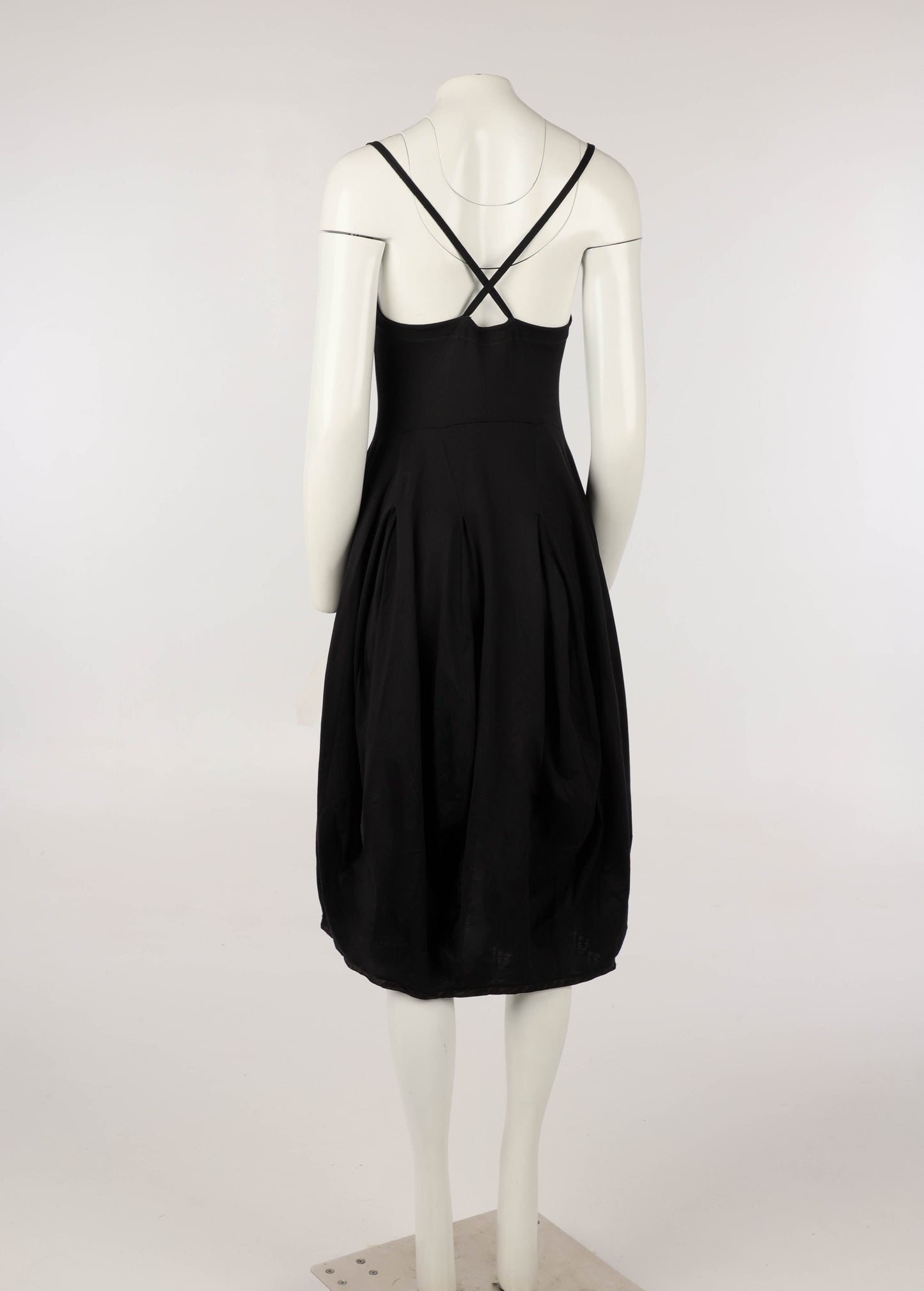 Ernestina Cerini Black Leaf Design Bubble Dress