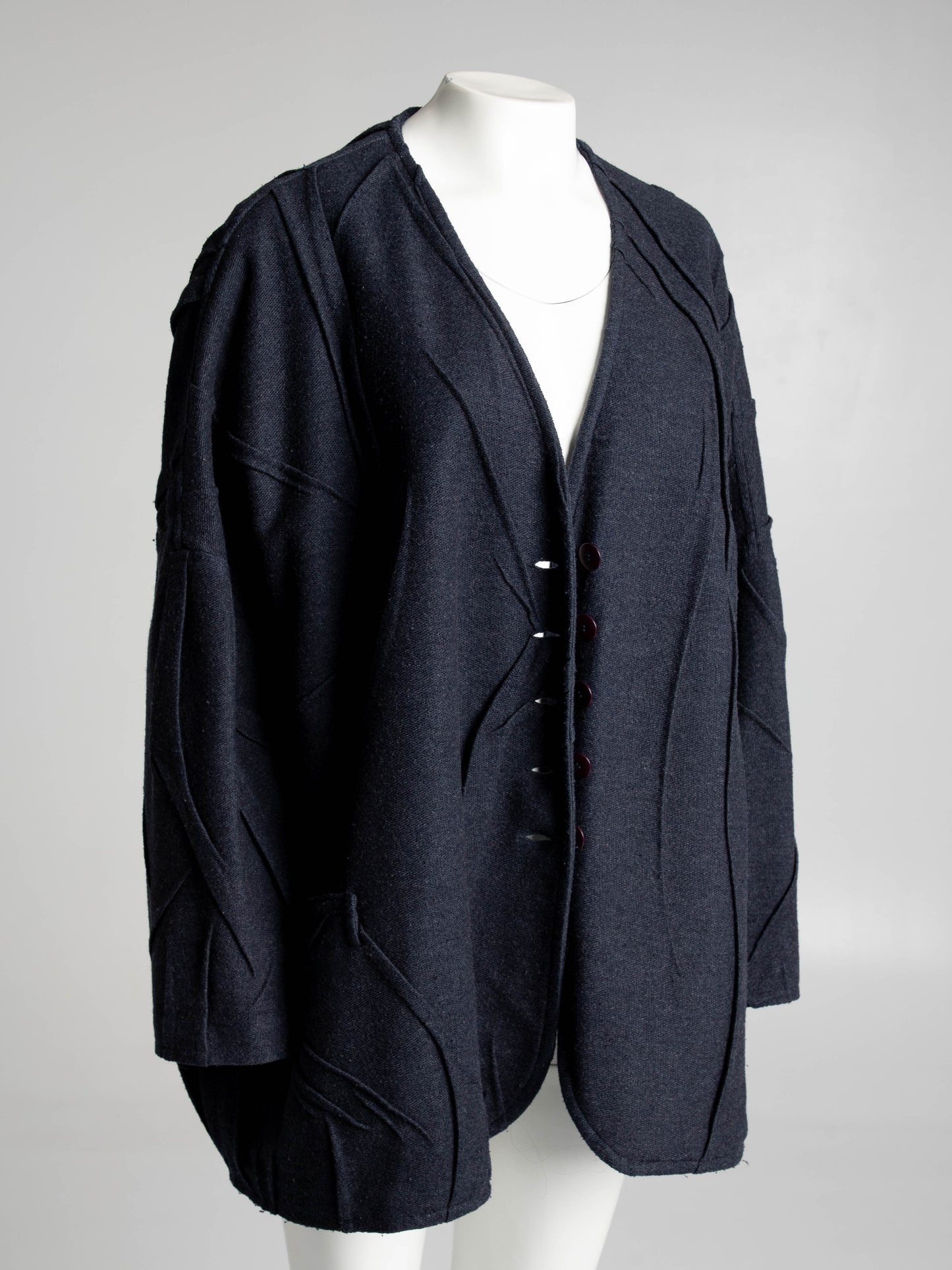 Dolce & Gabbana Grey Creased Coat Circa 80s
