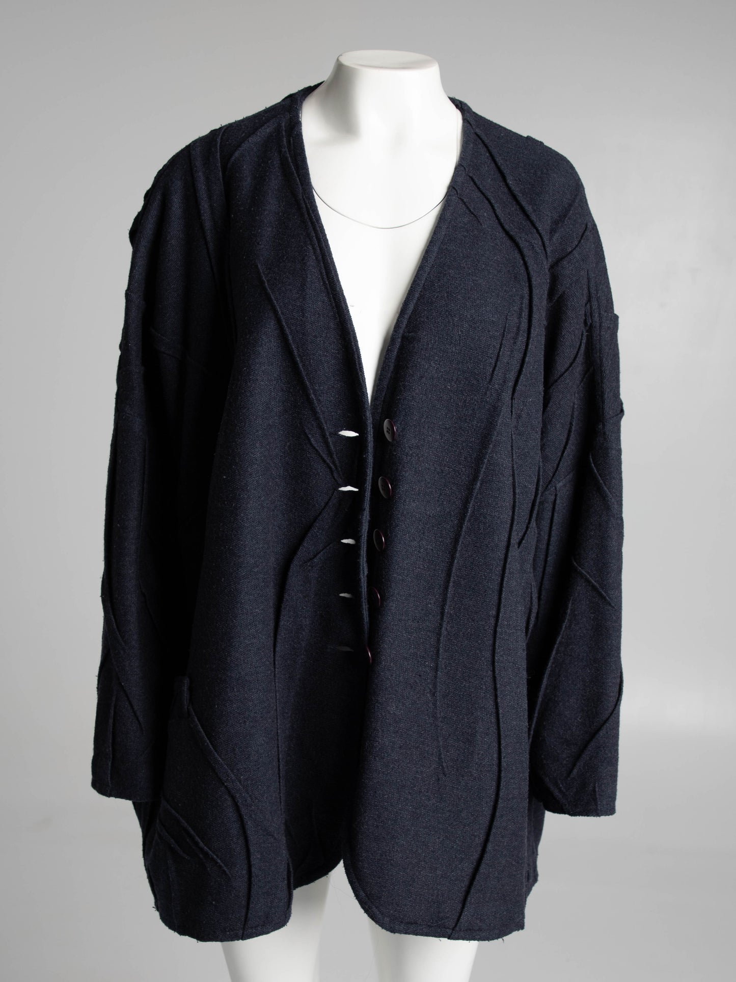 Dolce & Gabbana Grey Creased Coat Circa 80s