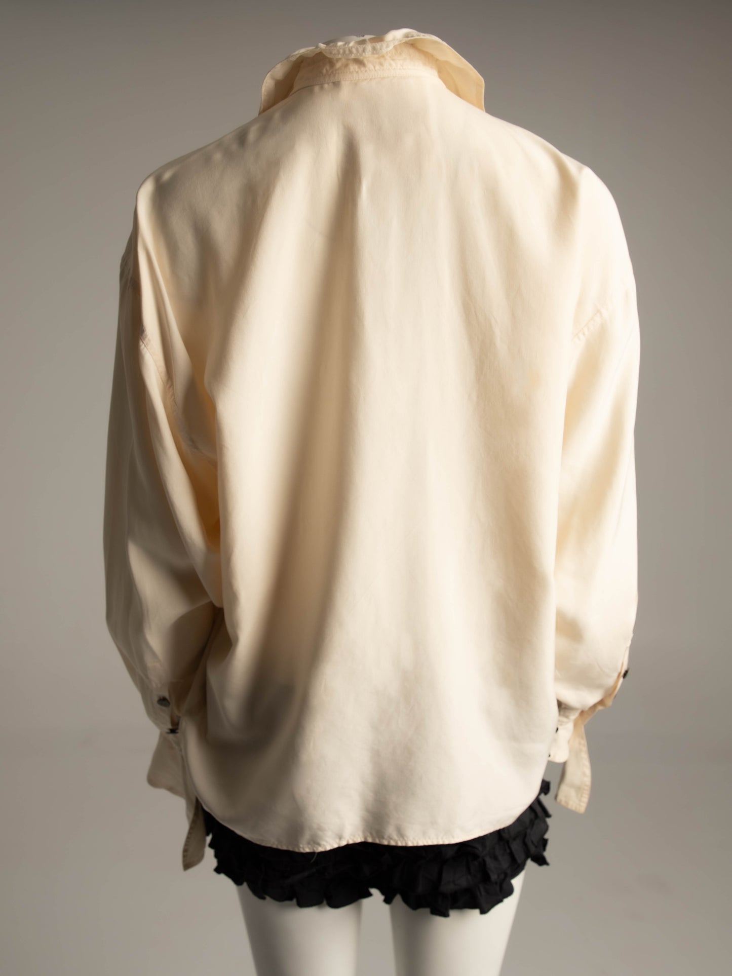 Workers for Freedom A/W 1991 Cream Silk Romantic Ruffle Blouse