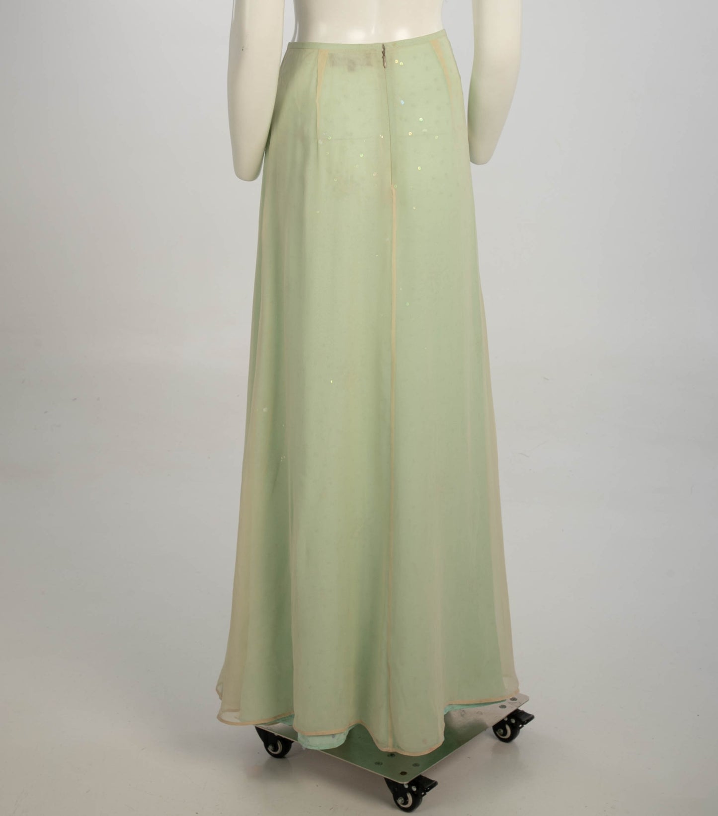 Lecoanet Hemant Couture Pale Green Silk Skirt
