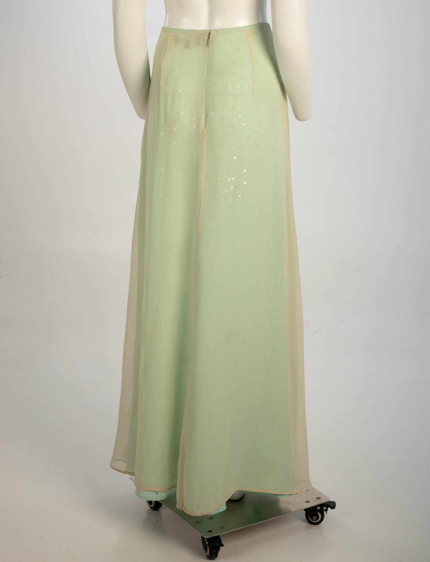 Lecoanet Hemant Couture Pale Green Silk Skirt