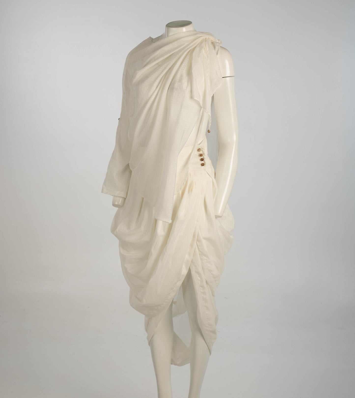 Celia Phillips White Silk Cotton Oyster Skirt