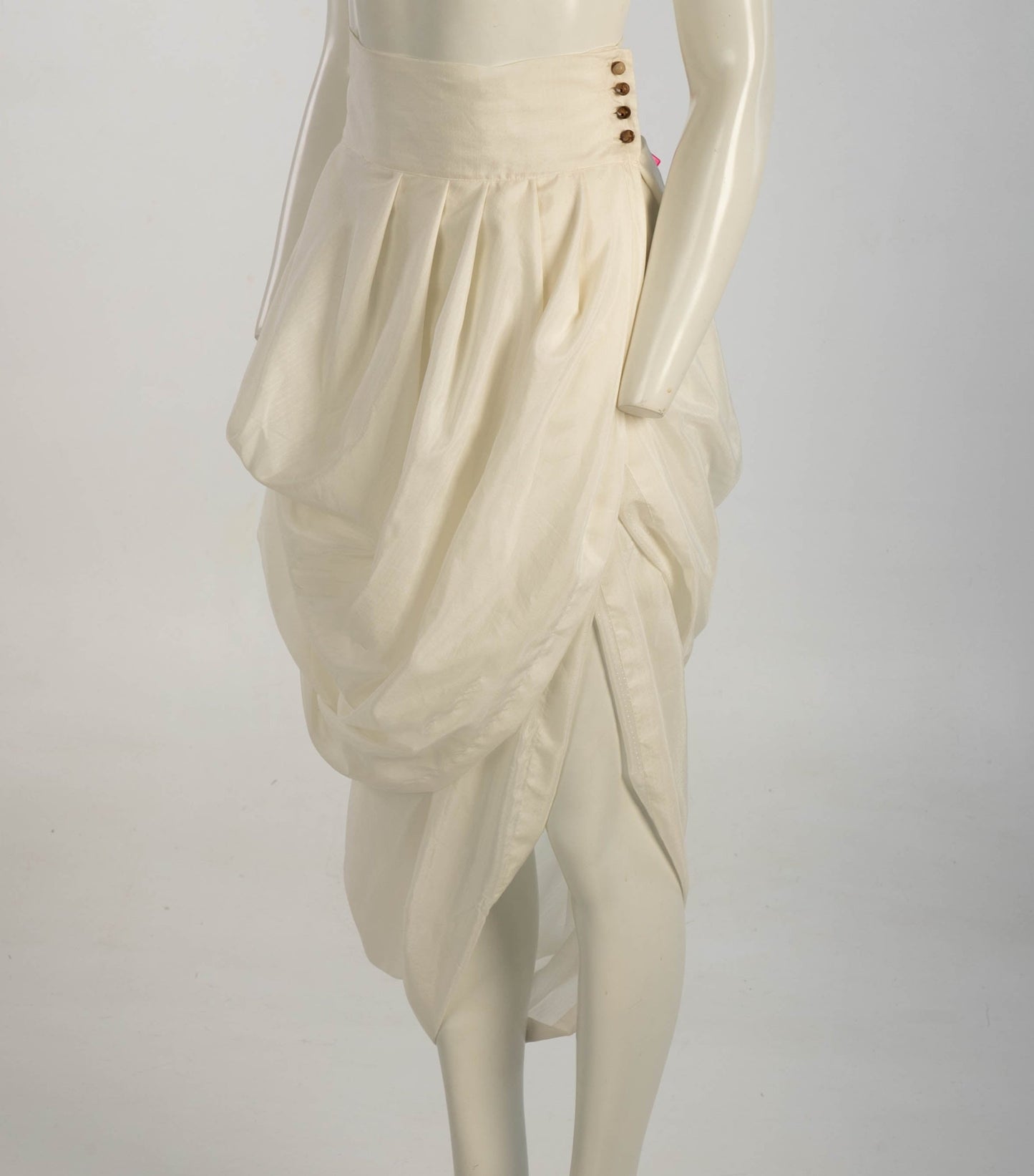 Celia Phillips White Silk Cotton Oyster Skirt