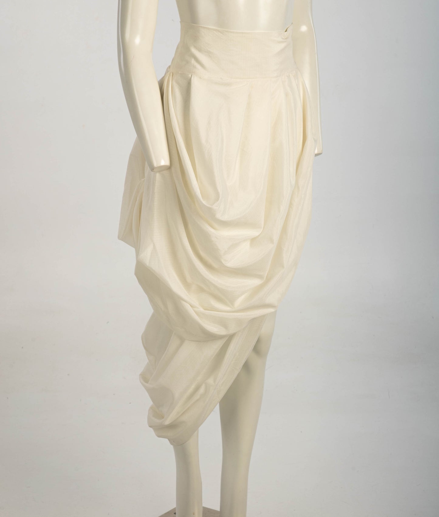 Celia Phillips White Silk Cotton Oyster Skirt