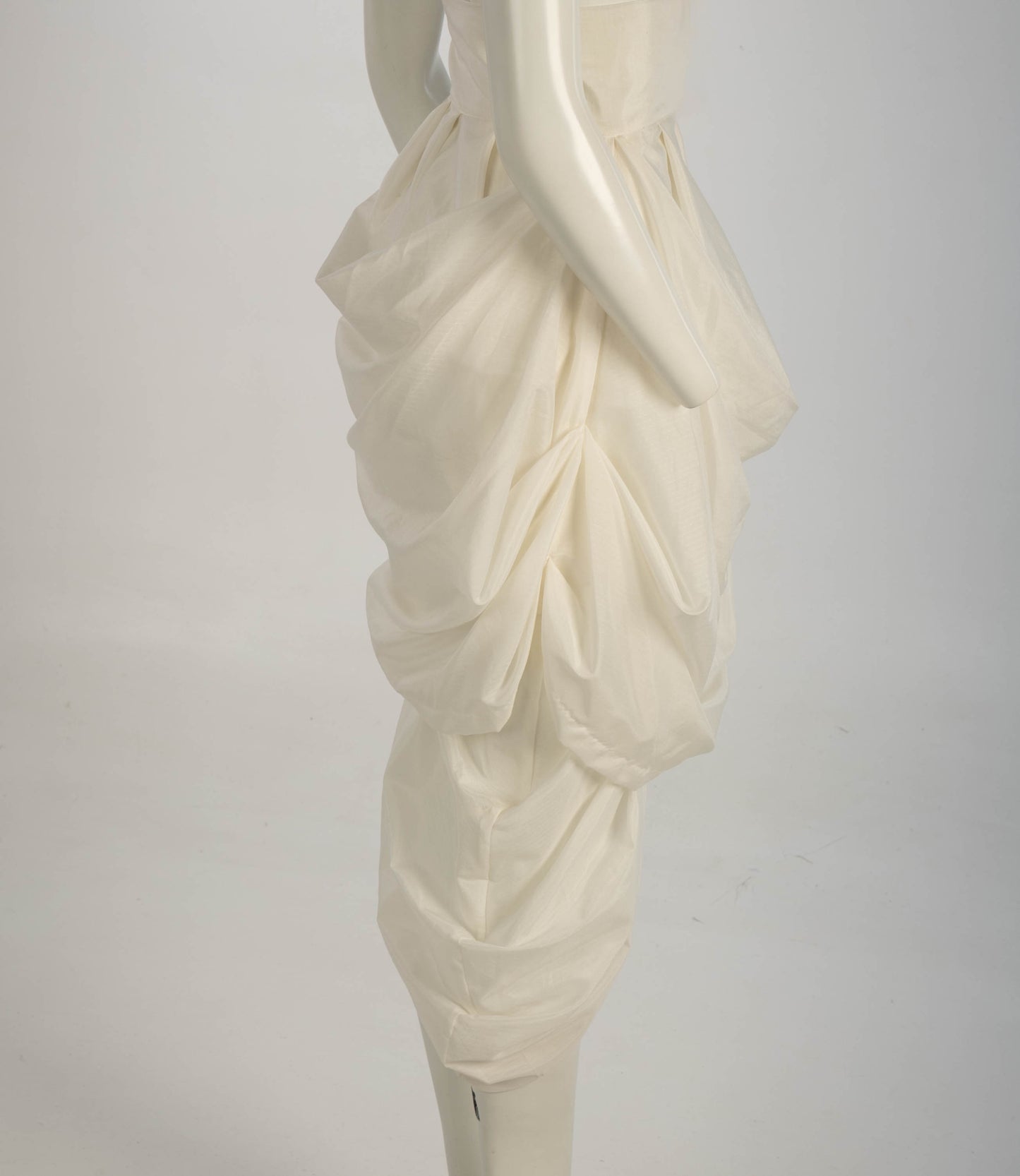 Celia Phillips White Silk Cotton Oyster Skirt